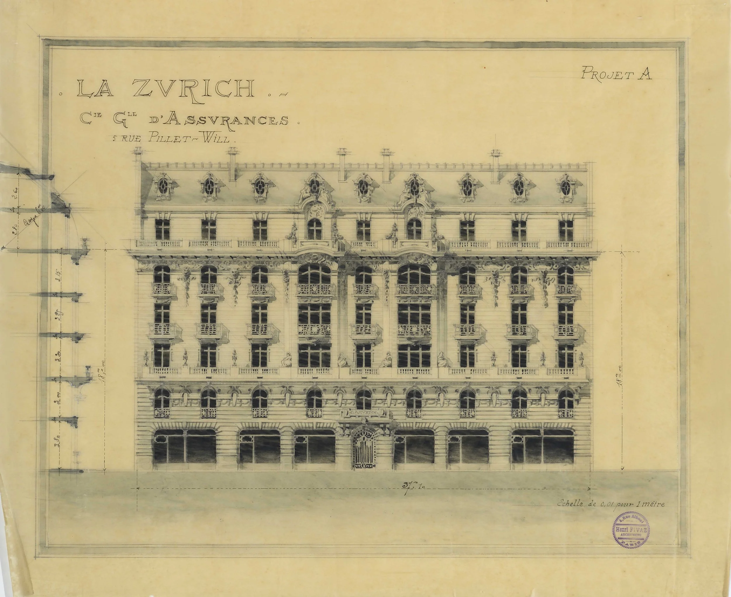 Henri Fivaz Compagnie d'assurance Zurich rue Pillet-Will A