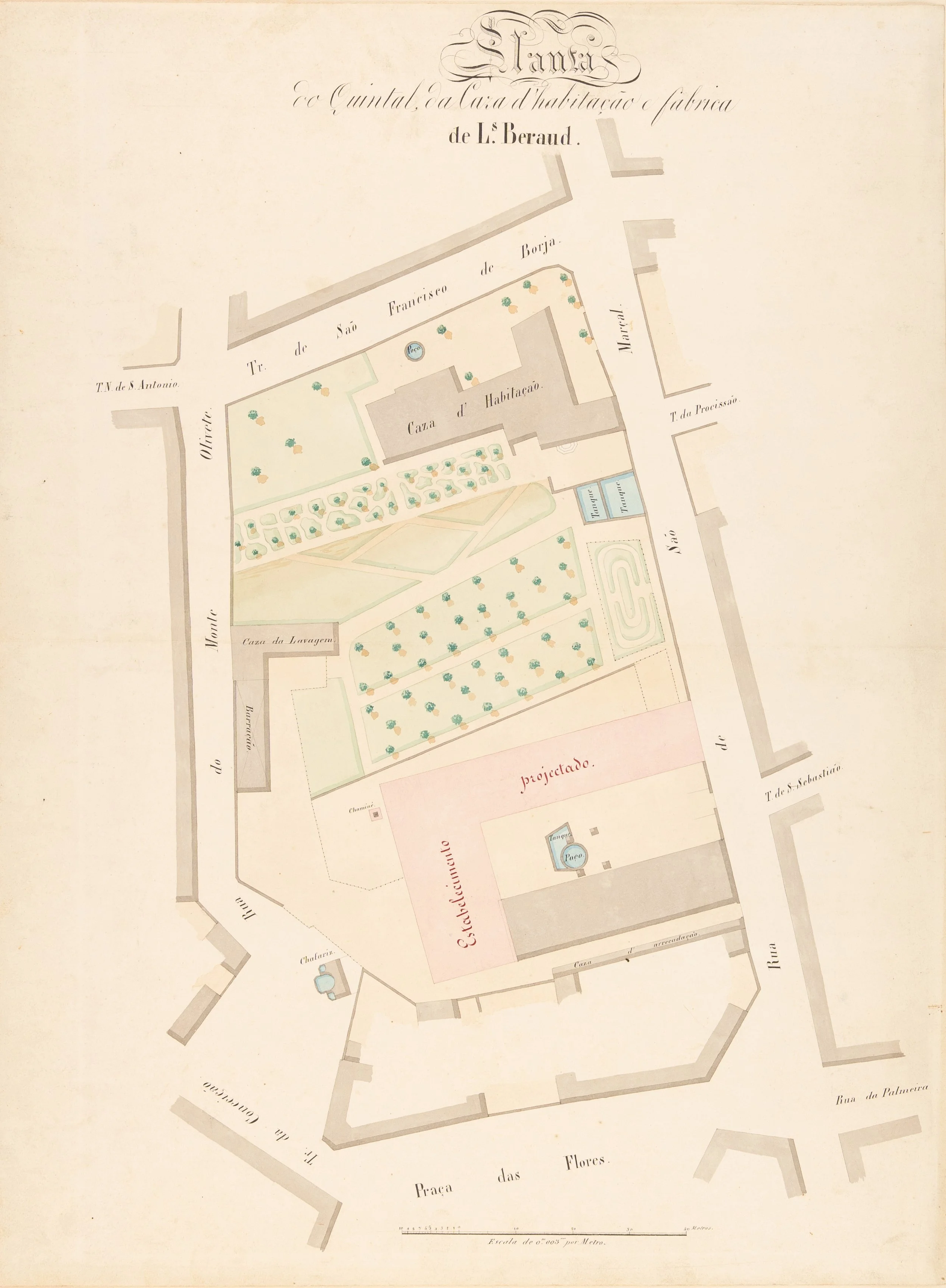 Plan d'architecte pour Louis Béraud à Lisbonne, Lisboa 2