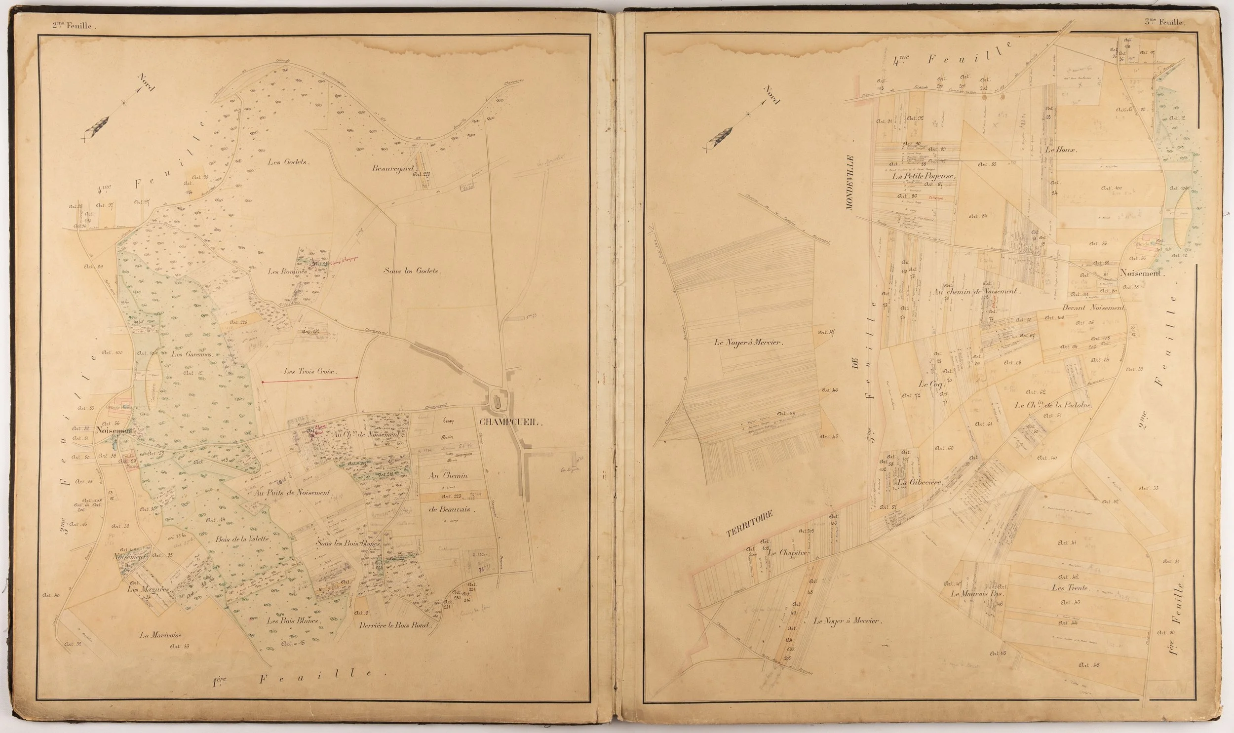 Atlas manuscrit domaine du Buisson, Champcueil Mondeville