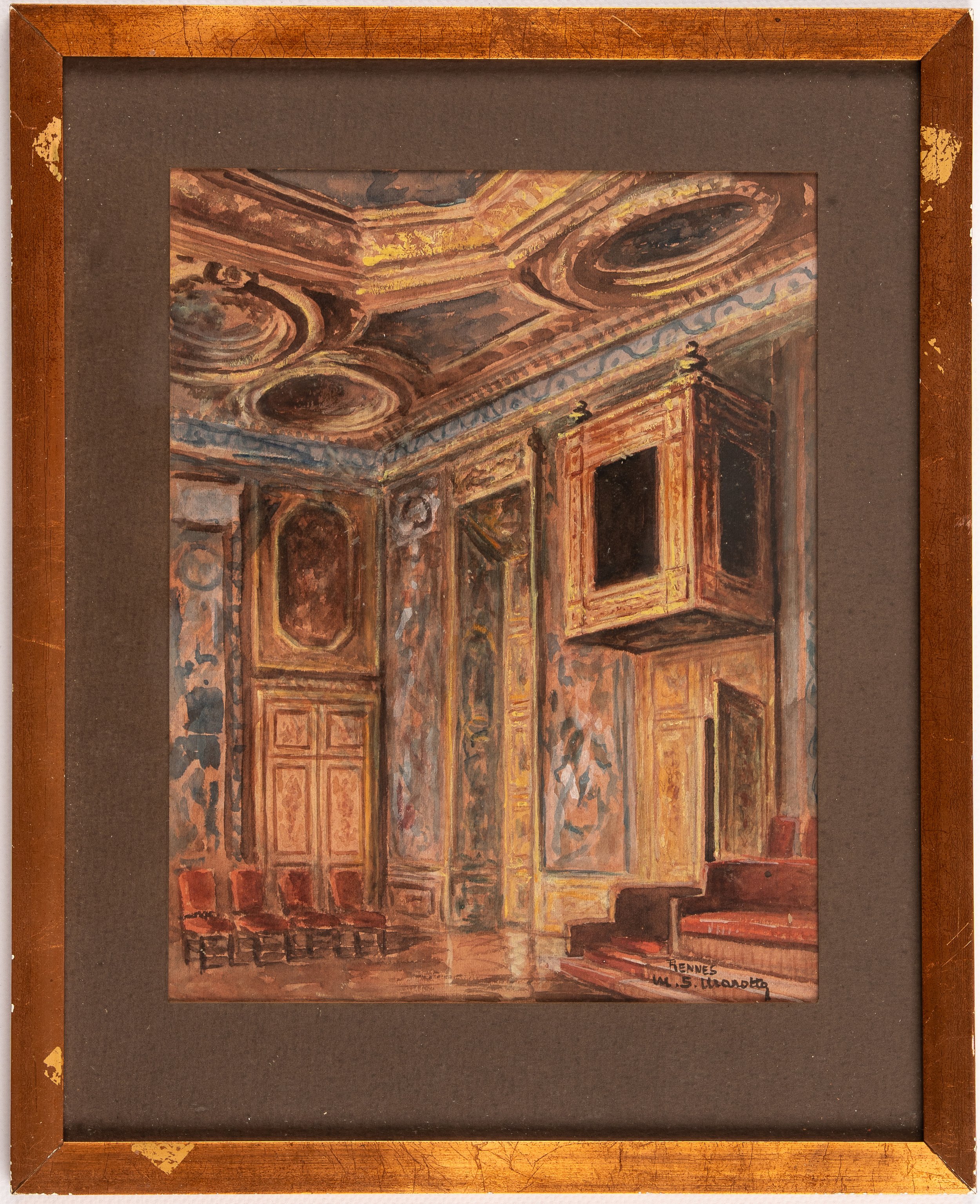 Marie-Suzanne Marotte. Vue intérieure d’une salle du Parlement de Bretagne (Rennes, Ille-et-Vilaine).