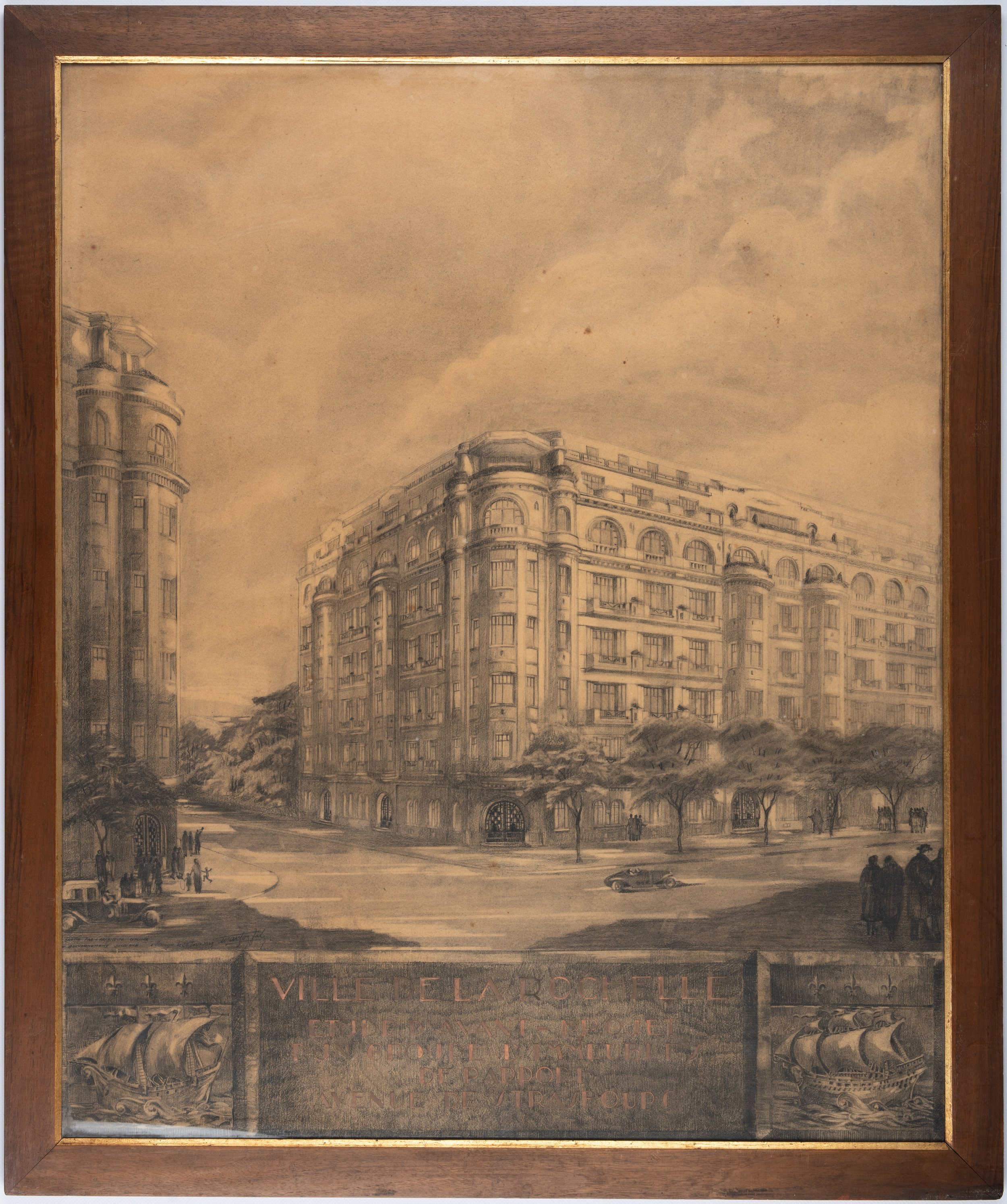 Louis Mandon-Joly. Avant-projet d'un groupe d'immeubles de rapport à La Rochelle (Charente-Maritime), (1929).