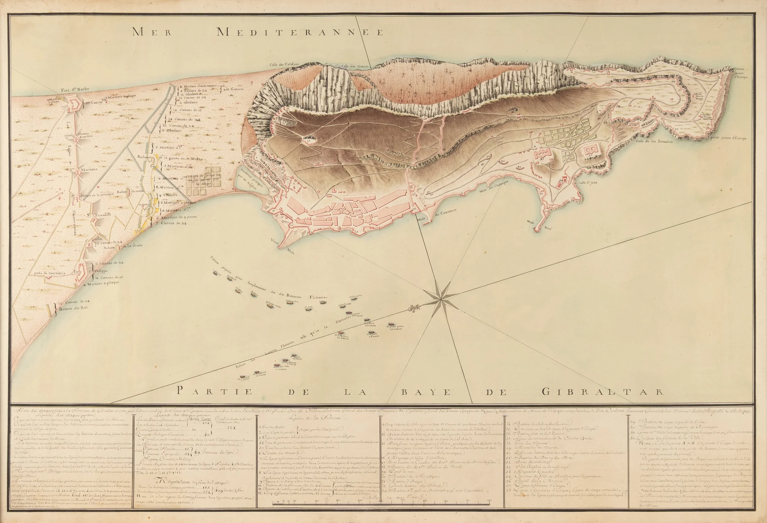 Plan manuscrit de l'attaque de Gibraltar