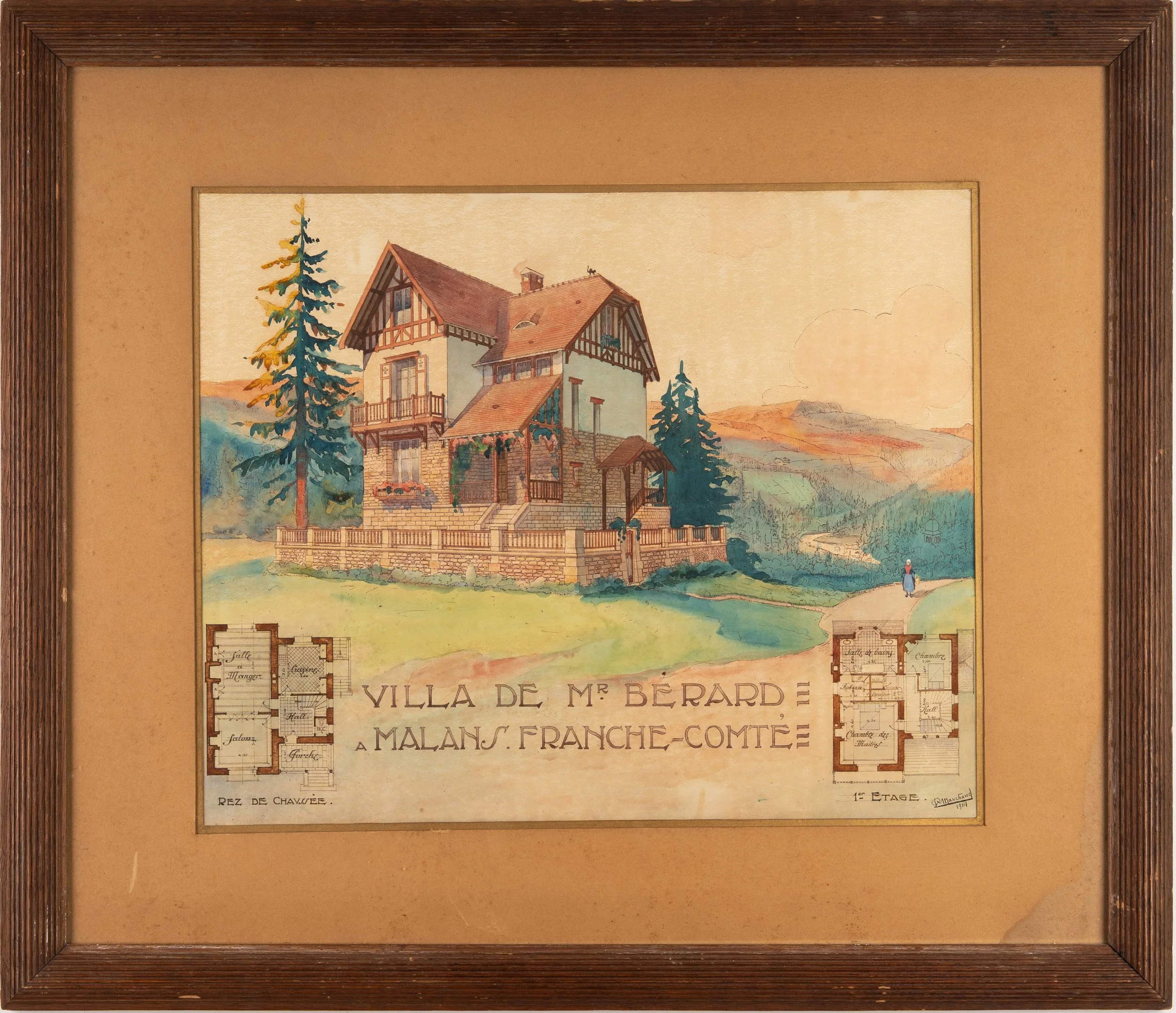 « Villa de Mr Bérard à Malans, Franche‑Comté » (Haute-Saône). 1914.
