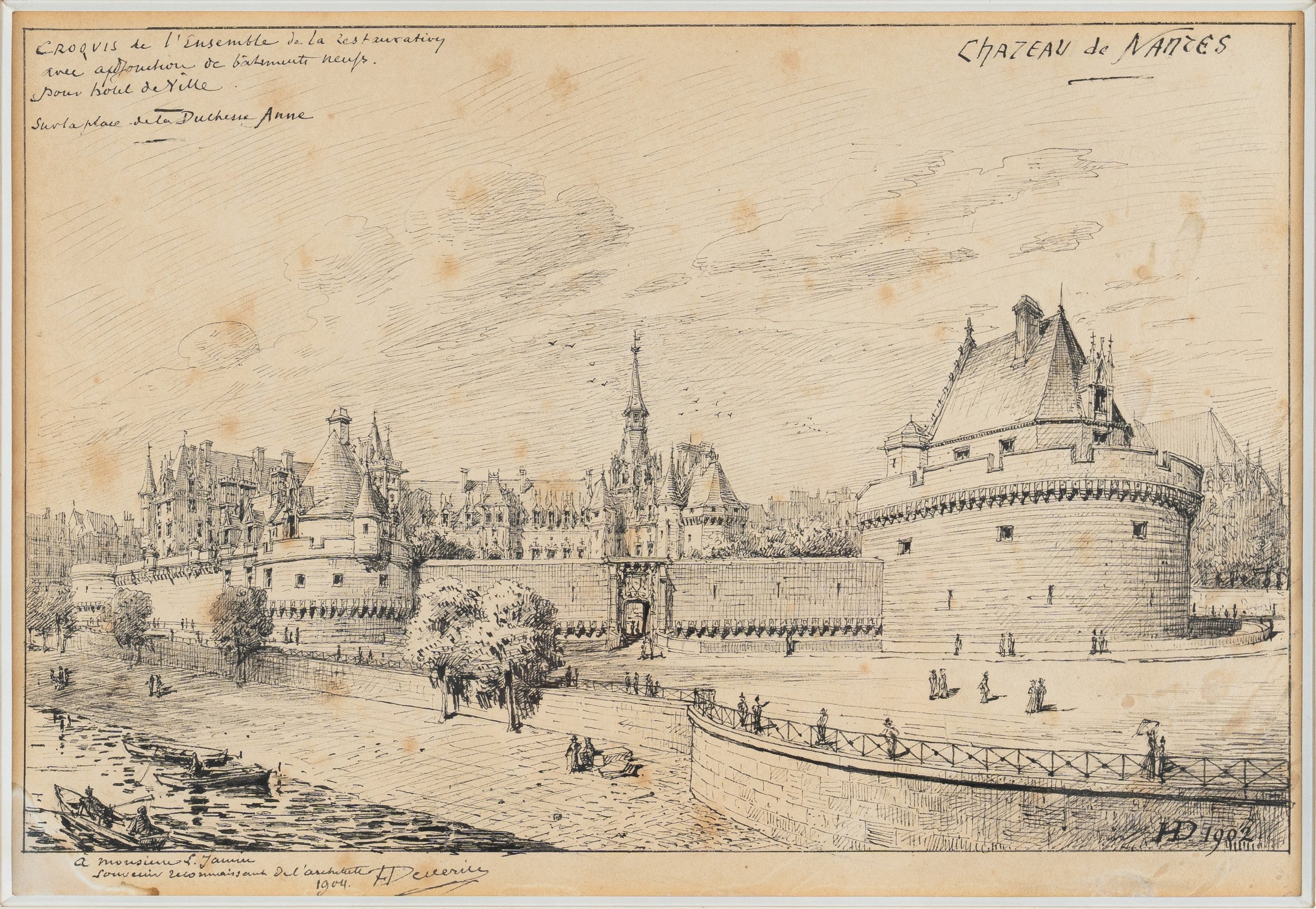 Joseph-Henri Deverin. Projet de restauration du château de Nantes avec l'installation de l'hôtel de ville. 1902.