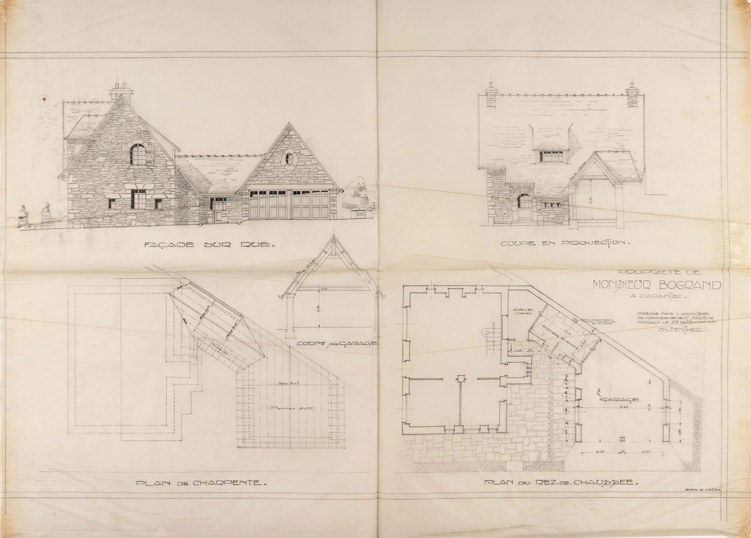 Charles Penther. Propriété de Monsieur Bogrand à Carantec (Finistère).