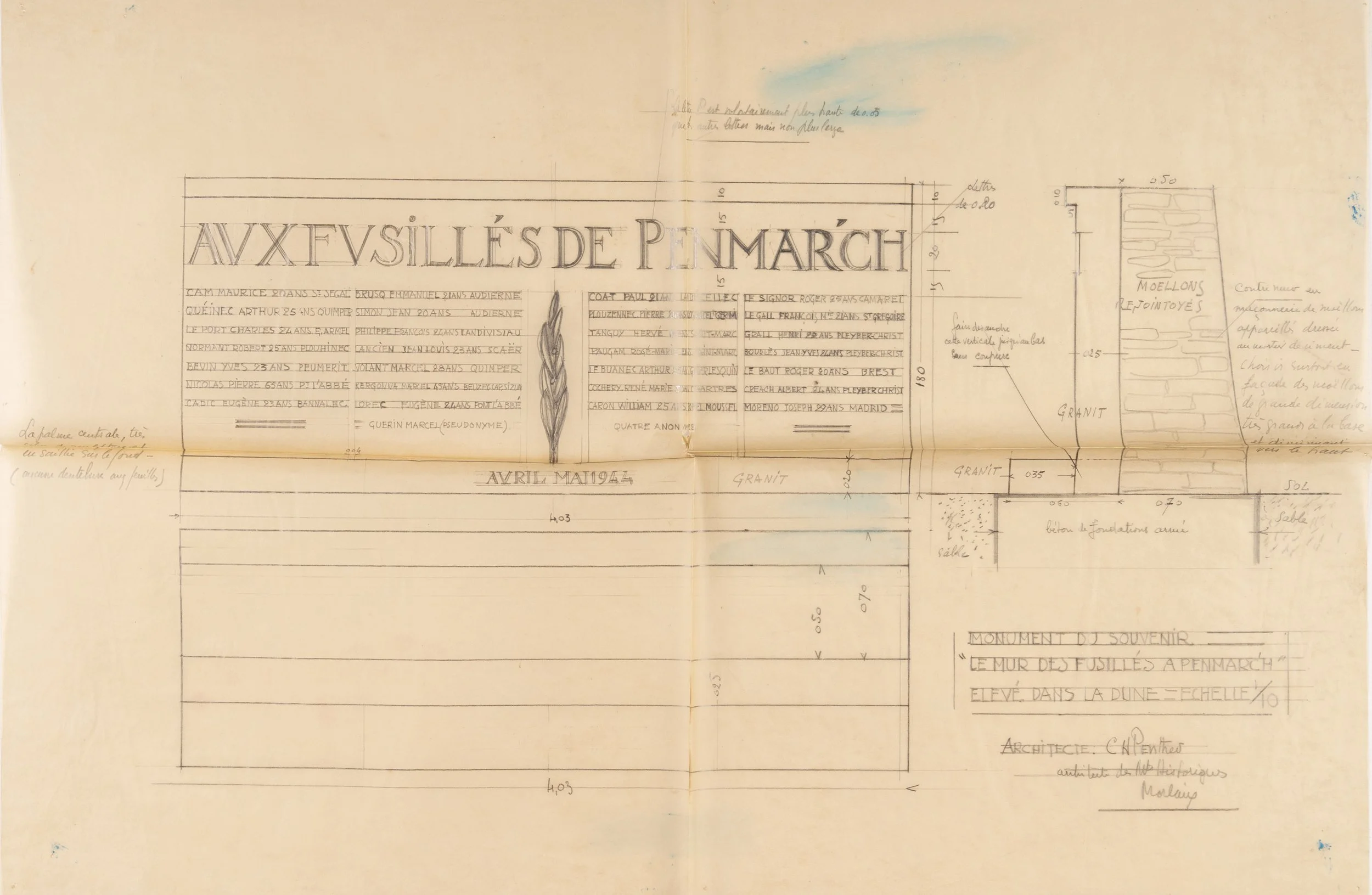 Charles Penther. Monuments aux morts de Penmarc’h (Finistère).