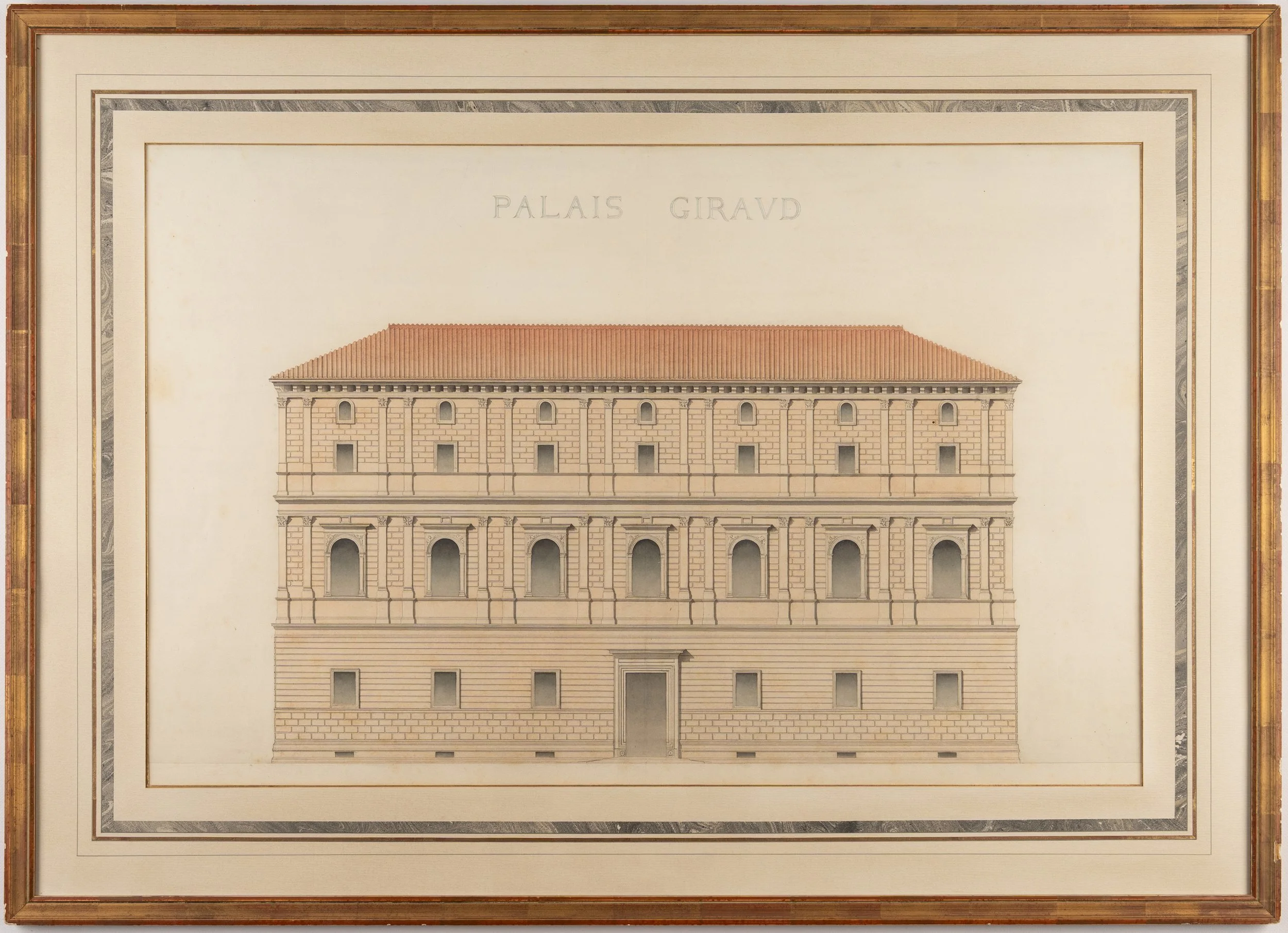 Dessin original Palais Giraud Torlonia Rome Roma, cadre