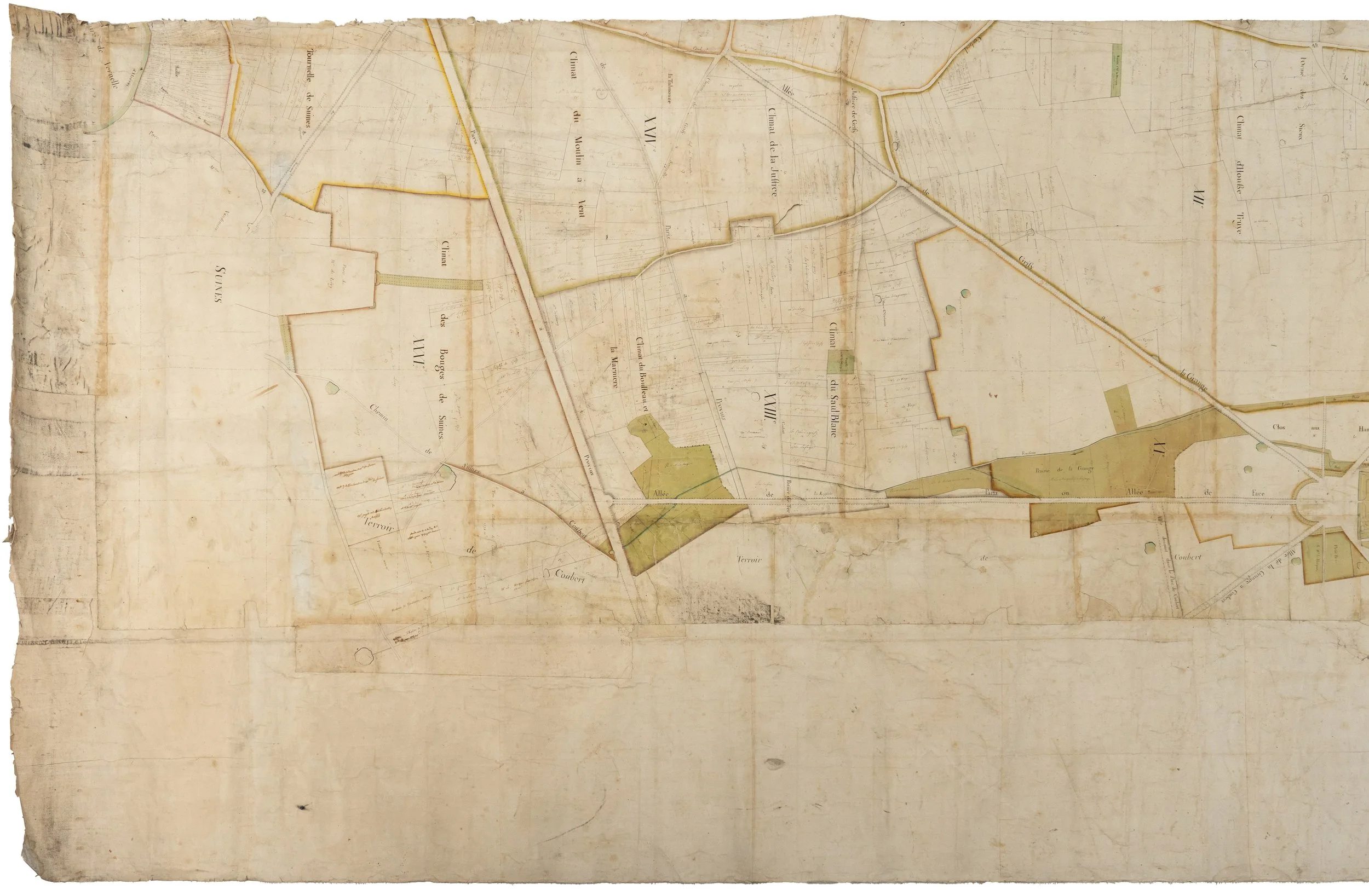 Grand plan manuscrit domaine La Grange-le-Roi détail gauche