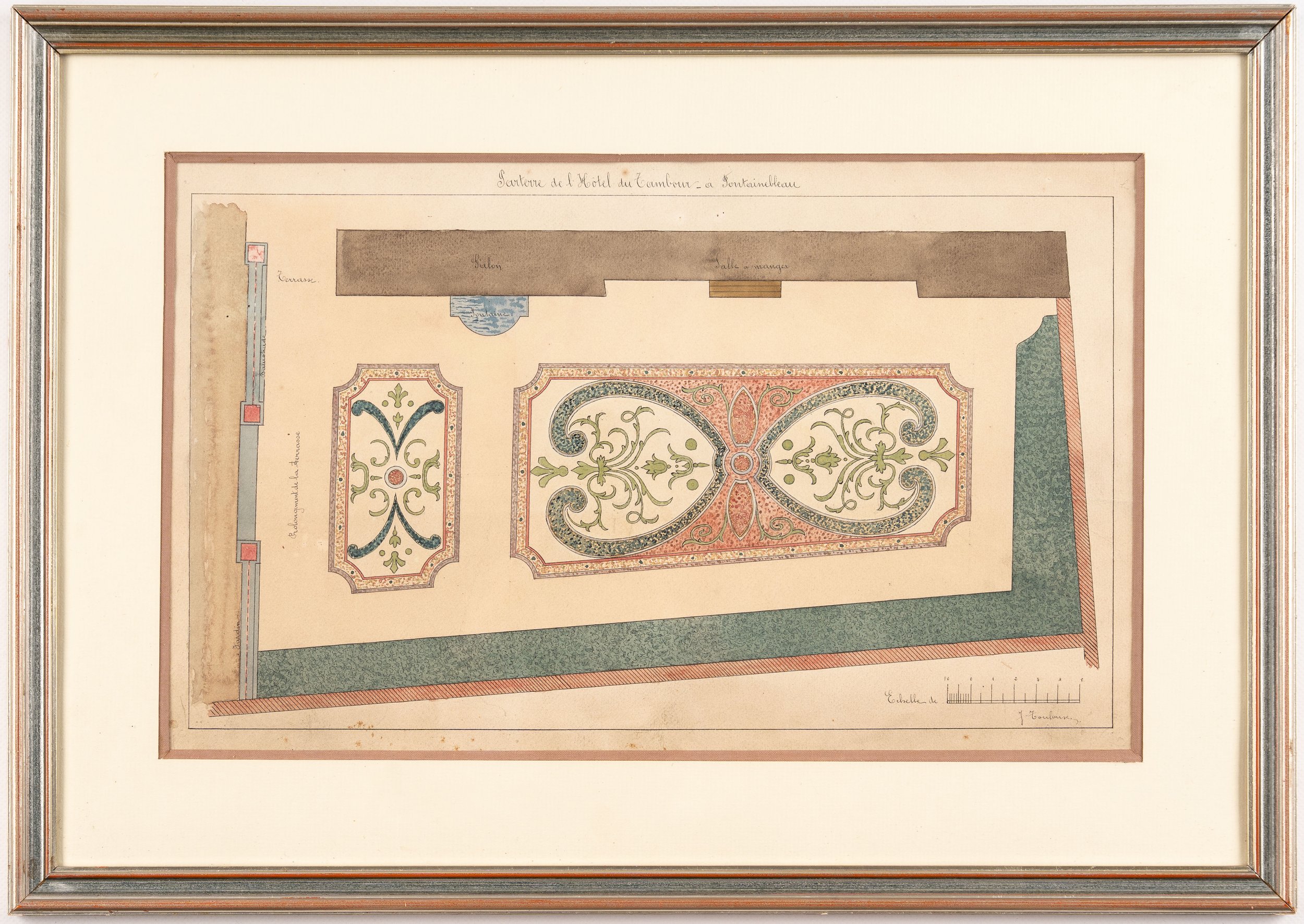 J. Toulouse. Parterre de l’Hôtel du Tambour à Fontainebleau (Seine‑et-Marne).