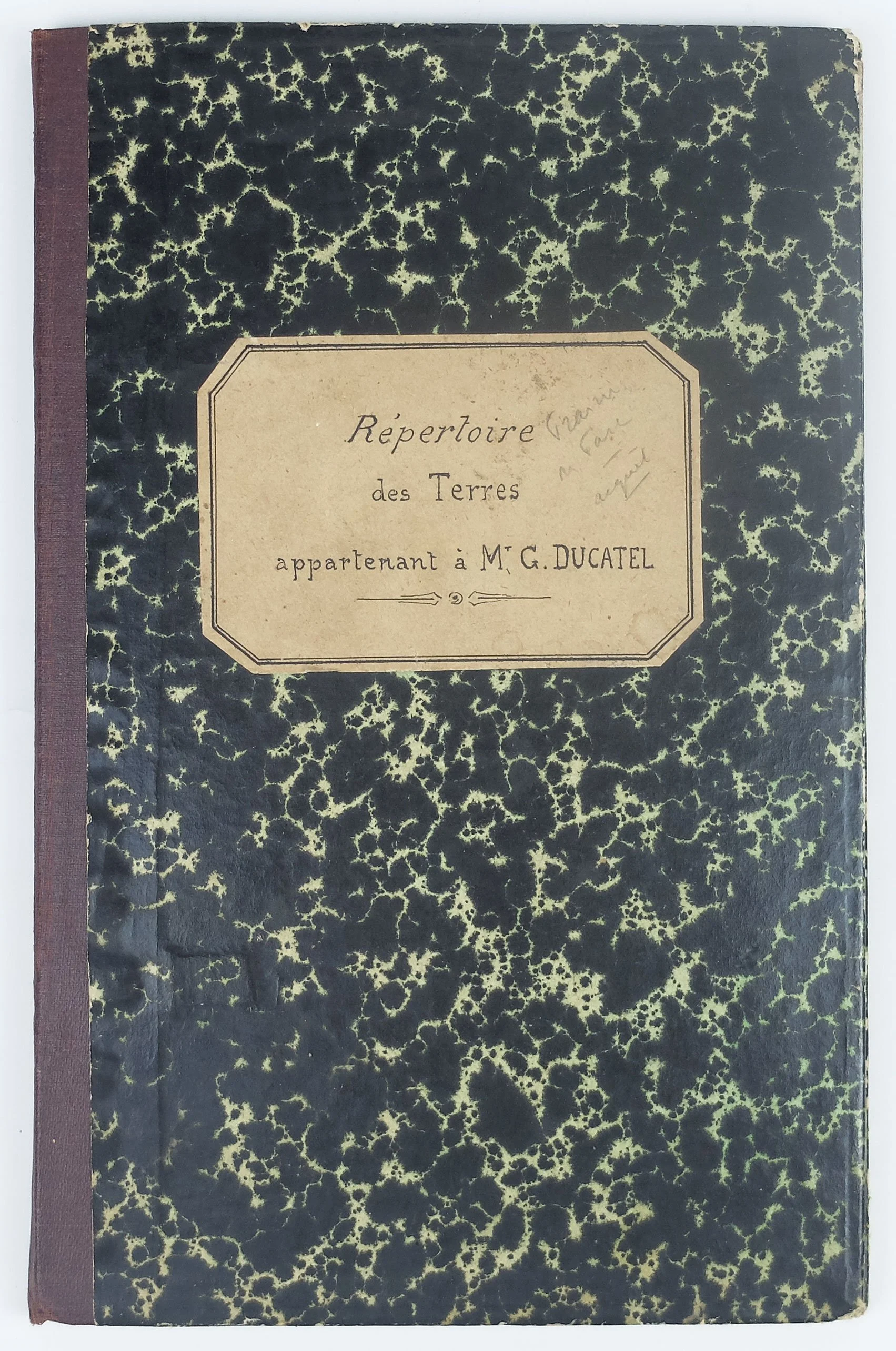 Plans manuscrits terrier Ducatel Coucy-lès-Eppes Aisne reliure