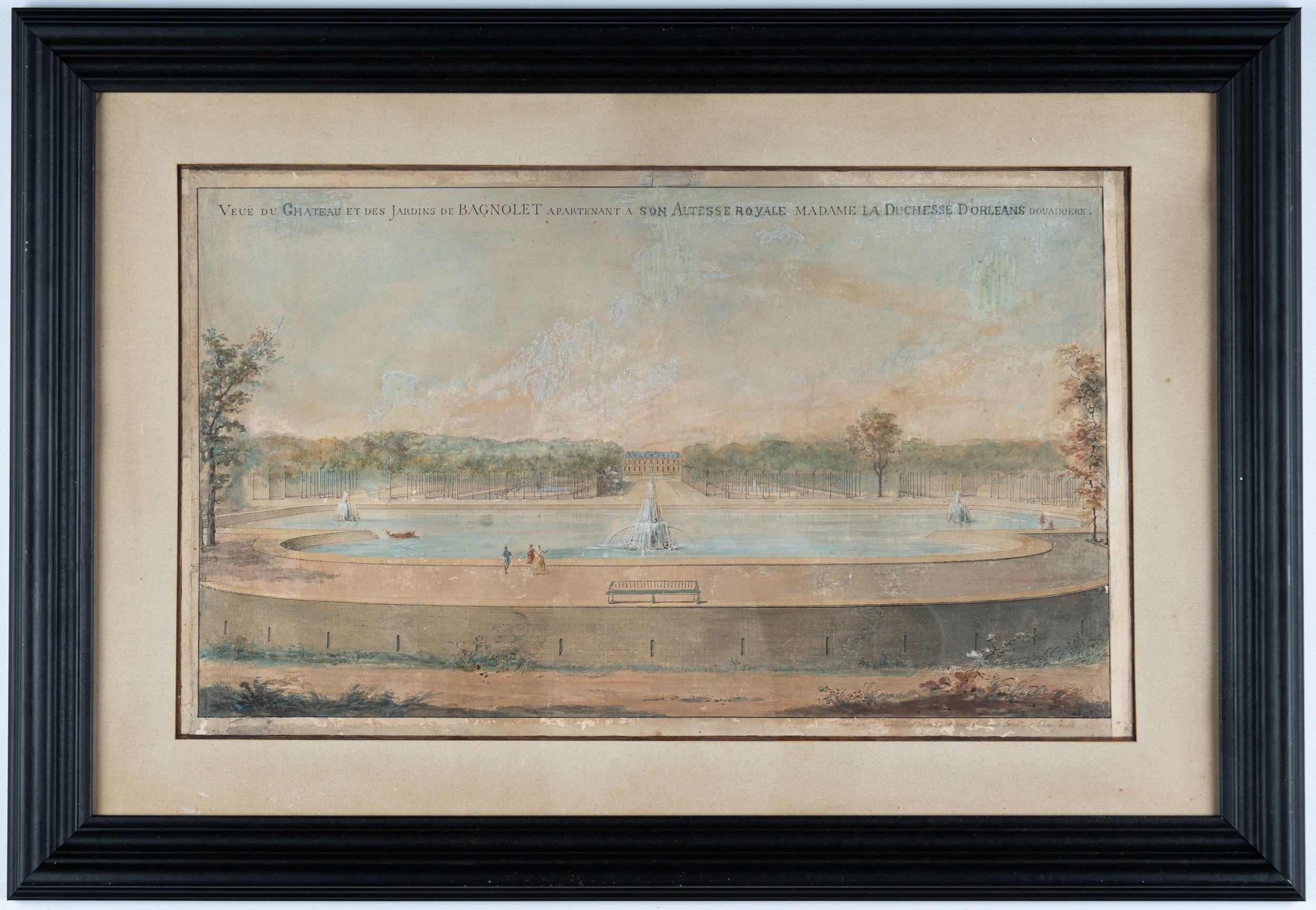 Jean Chaufourier. Vue du château et des jardins de Bagnolet (Seine-Saint-Denis).