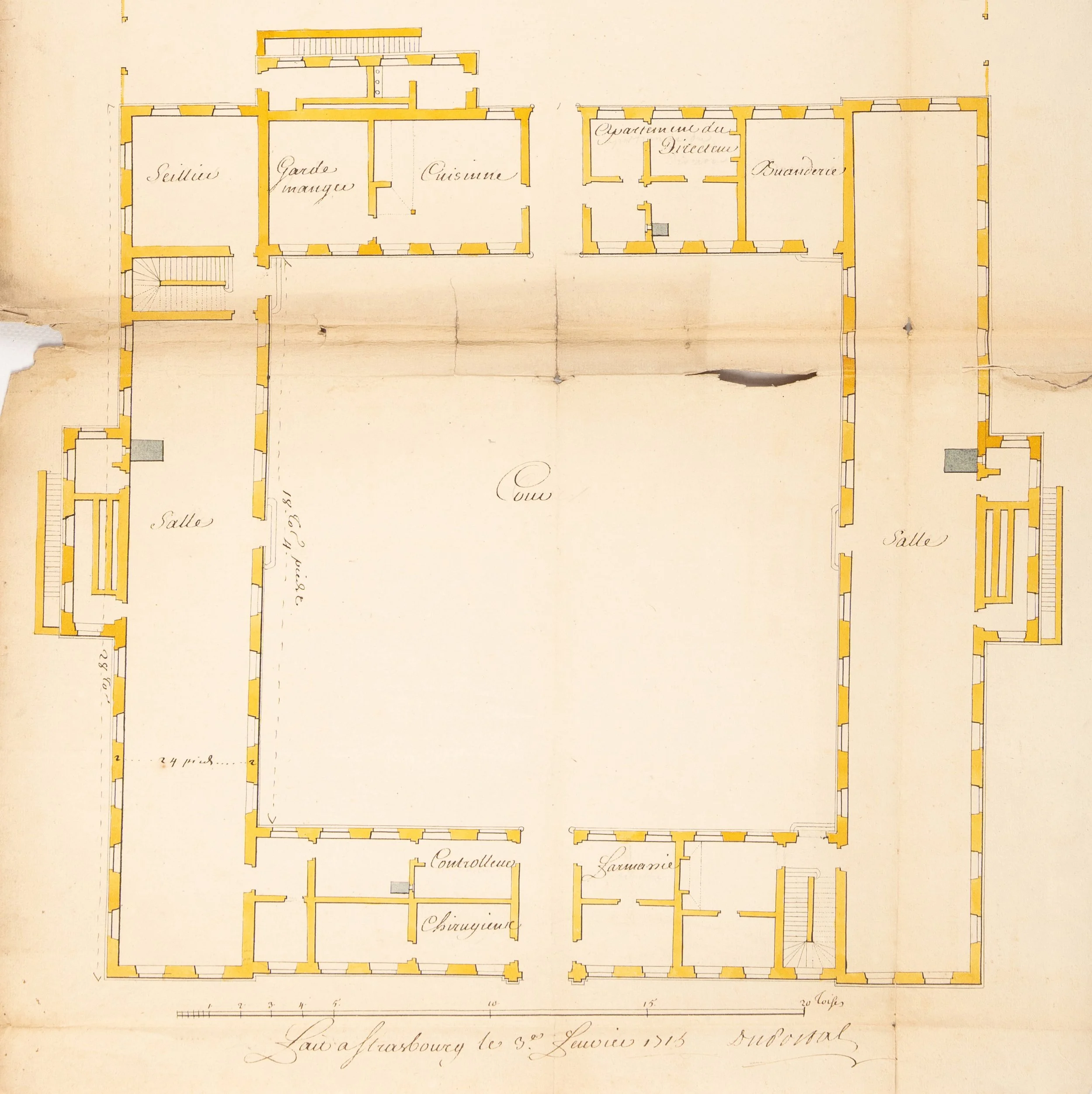 Duportal détail plan ancien Hôpital Neuf-Brisach