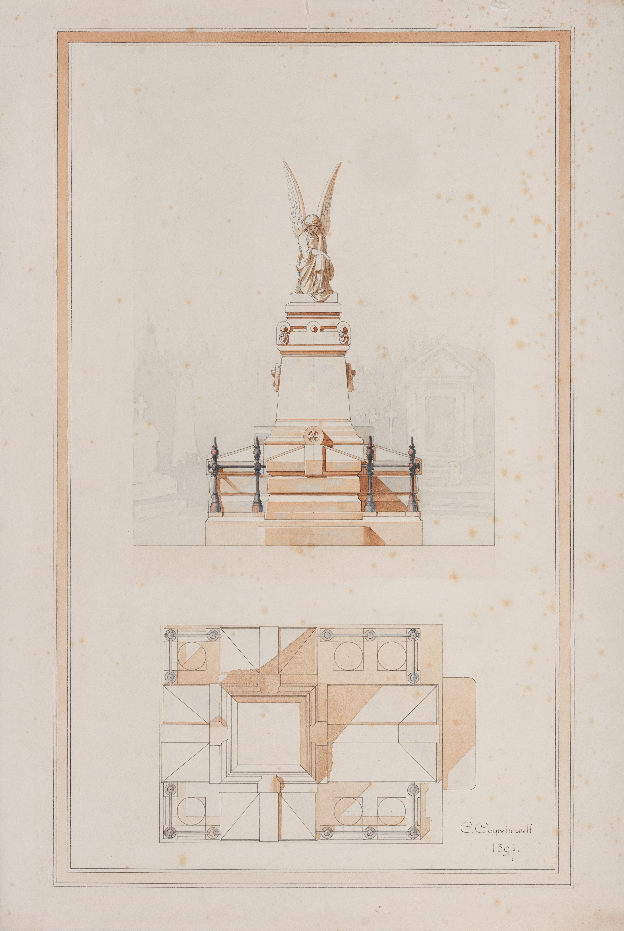 Constant Coursimault. Projet pour un monument funéraire (1897).