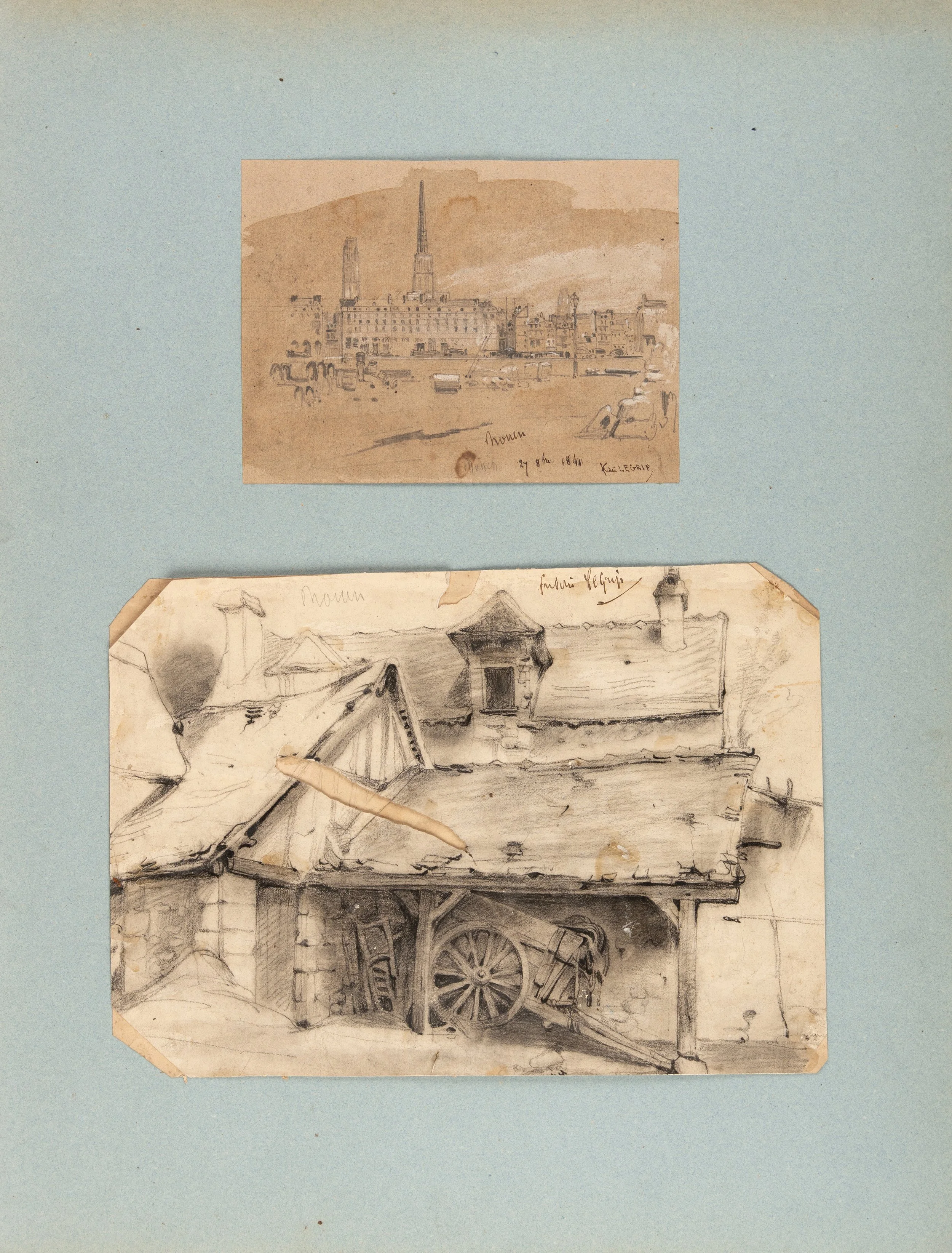 Frédéric Legrip. Vue des quais de la Seine à Rouen (Seine-Maritime). [XIXe siècle].