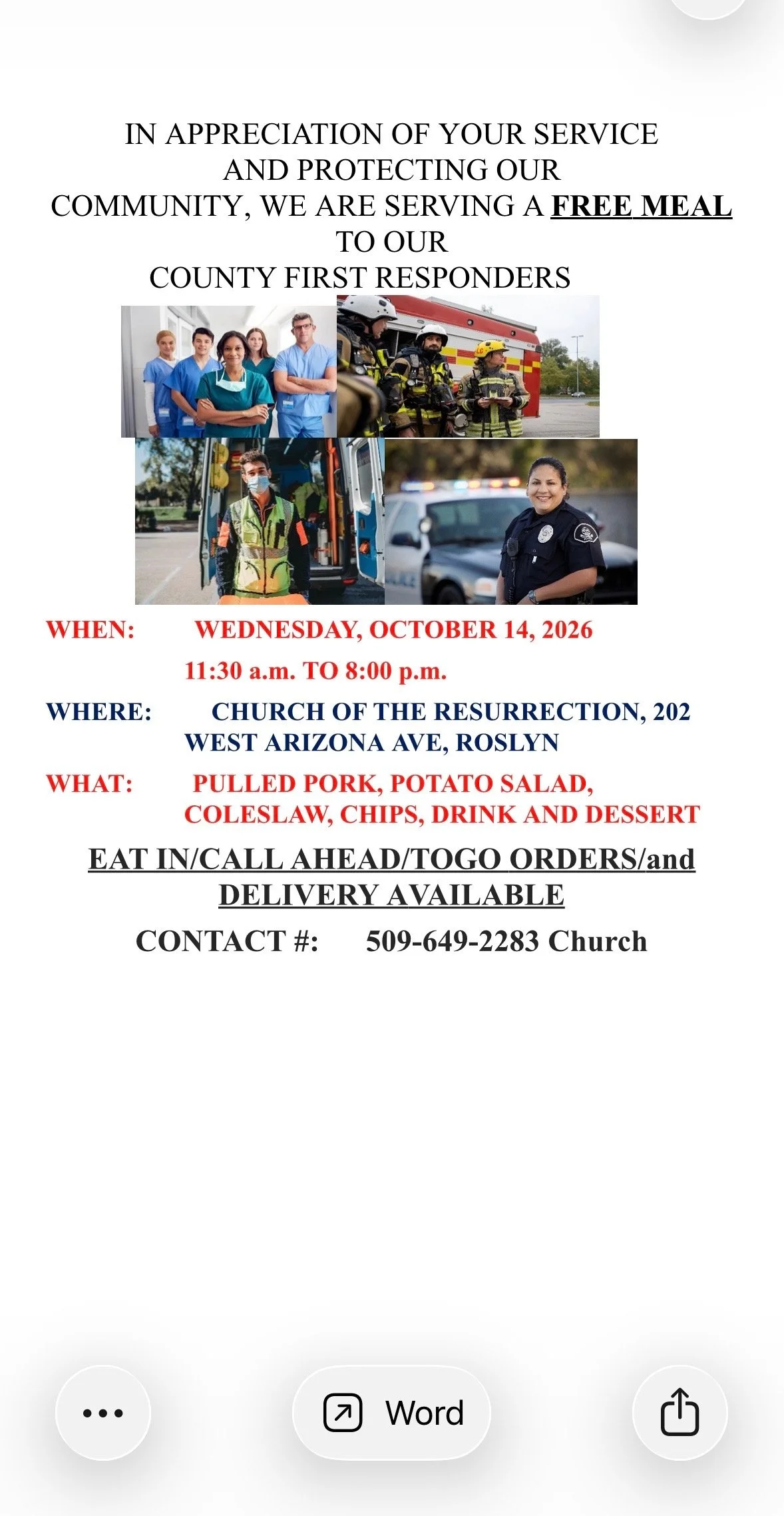 First Responder Dinner