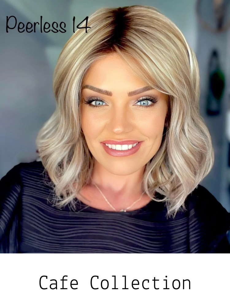 Belle Tress Cafe Collections
A popular line of premium heat-friendly synthetic wigs and hair toppers.  This line is known for being more affordable with natural hairlines and coffee-inspired color blends.  Also includes a more luxurious Hand-Tied sub