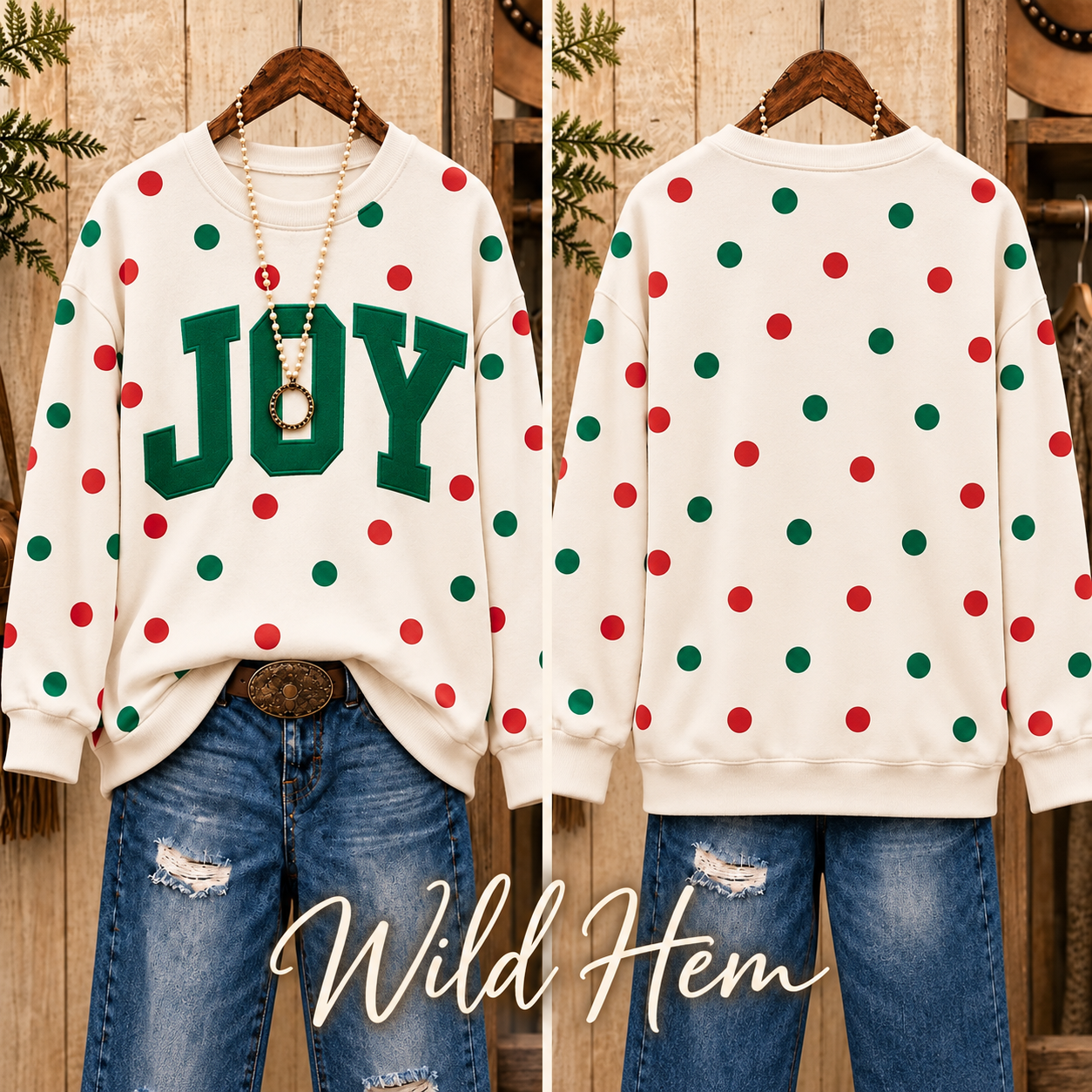 Wild Hem | Joyful Dots Christmas Sweatshirt