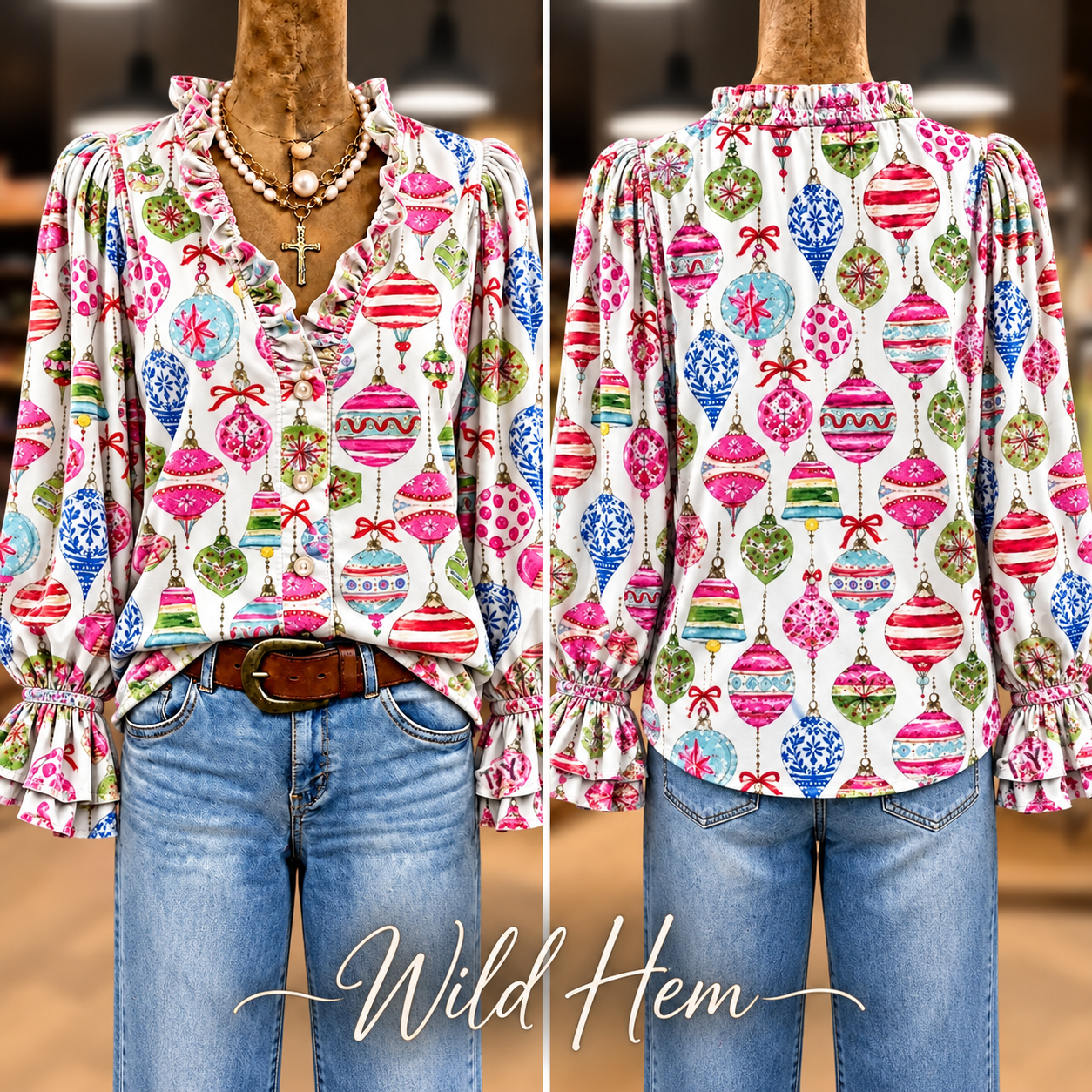 Wild Hem | Merry & Bright Ornament Velvet Top
