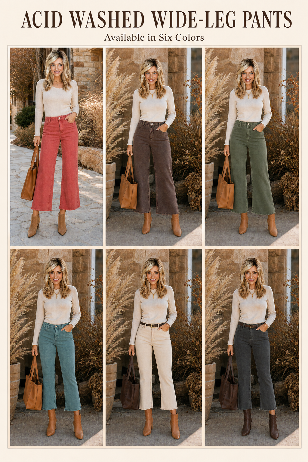 Wild Hem | Acid Washed Frayed Cutoff Hem Straight Wide Pants