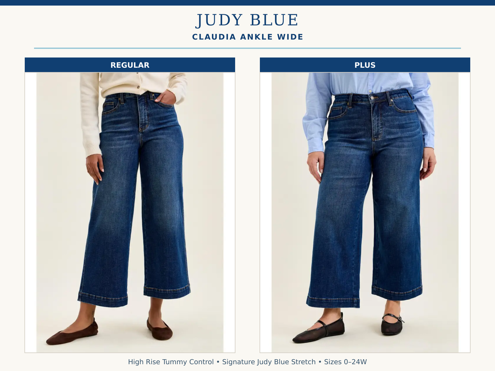 Wild Hem | Claudia Tummy Control Ankle Wide Jeans