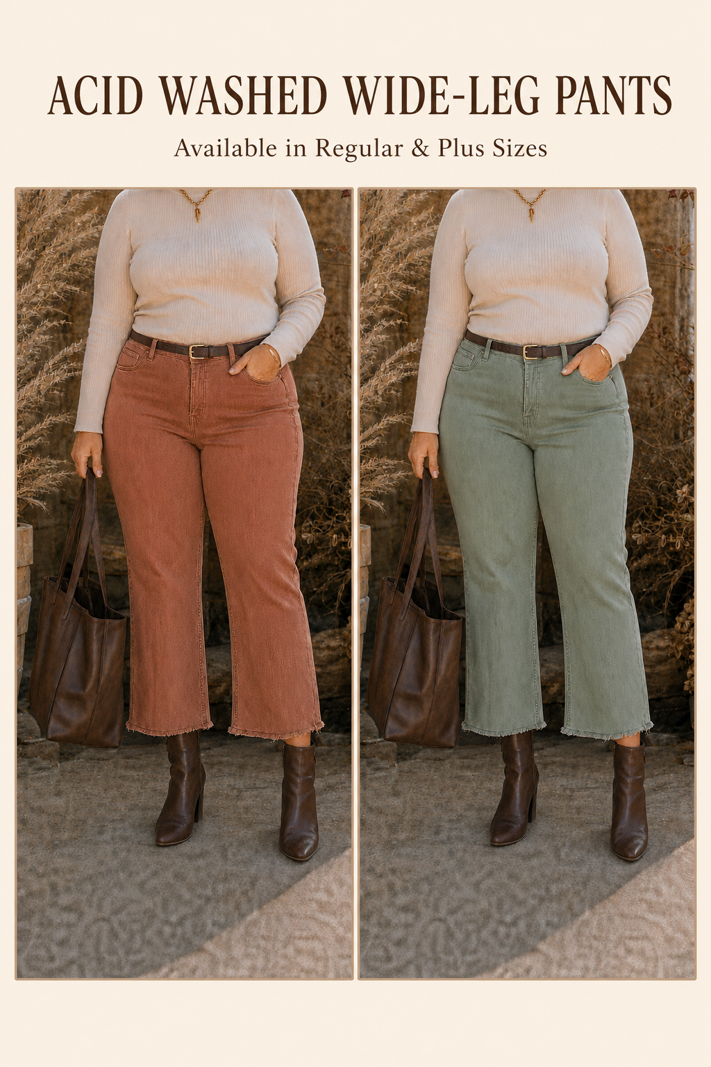 Wild Hem | Acid Washed Frayed Cutoff Hem Straight Wide Pants Plus Size