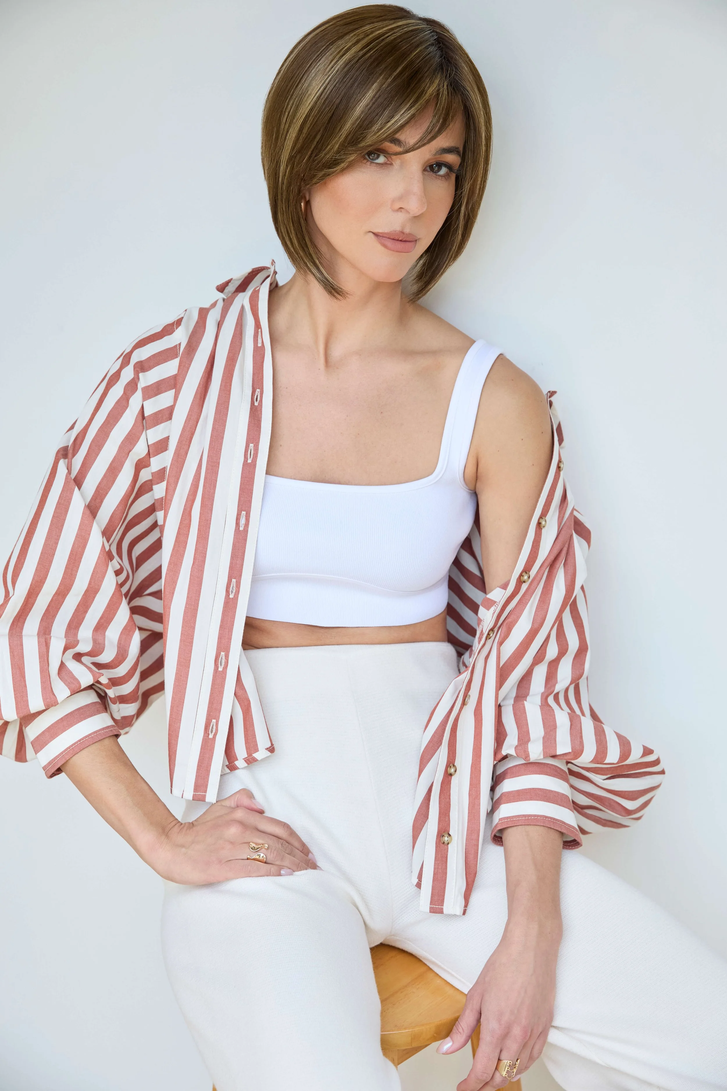 Codi + Color Shown Iced Mocha-R + Lace Front + Double Layered Monofilament Top