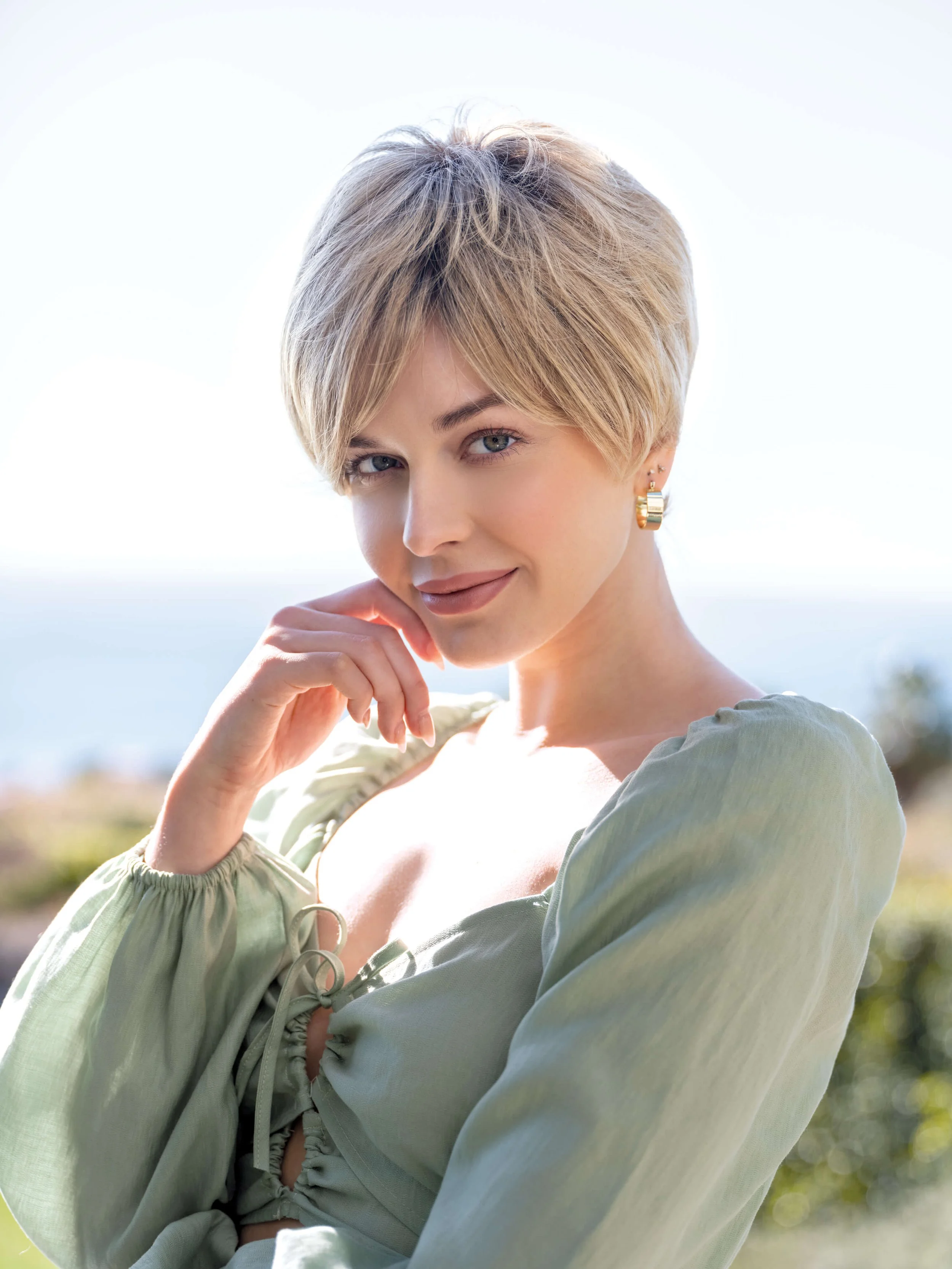 Bay + Color Shown Melted Caramel + Lace Front + Double Layered Monofilament Top