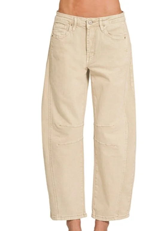 Wild Hem | Zenana | Barrel Jeans