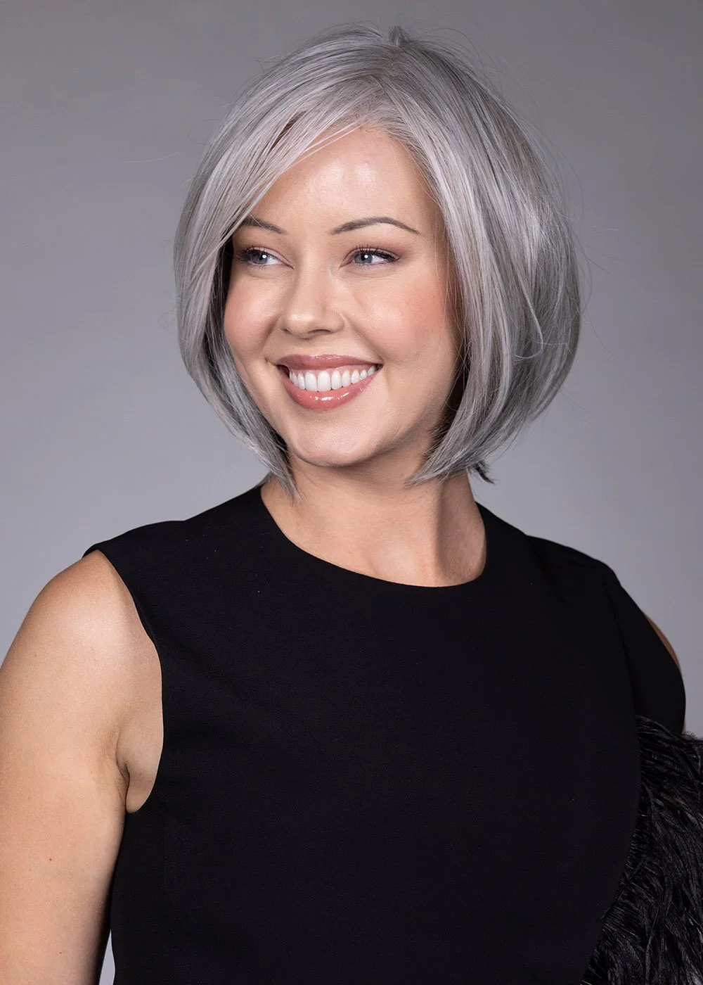 Dion | Color Shown Coconut Milk Gray + Hand-Tied Full Double Monofilament+ Velcro Adjuster + Fits an Average + Heat-Friendly + Ear to Ear Full Mono with a Left Part