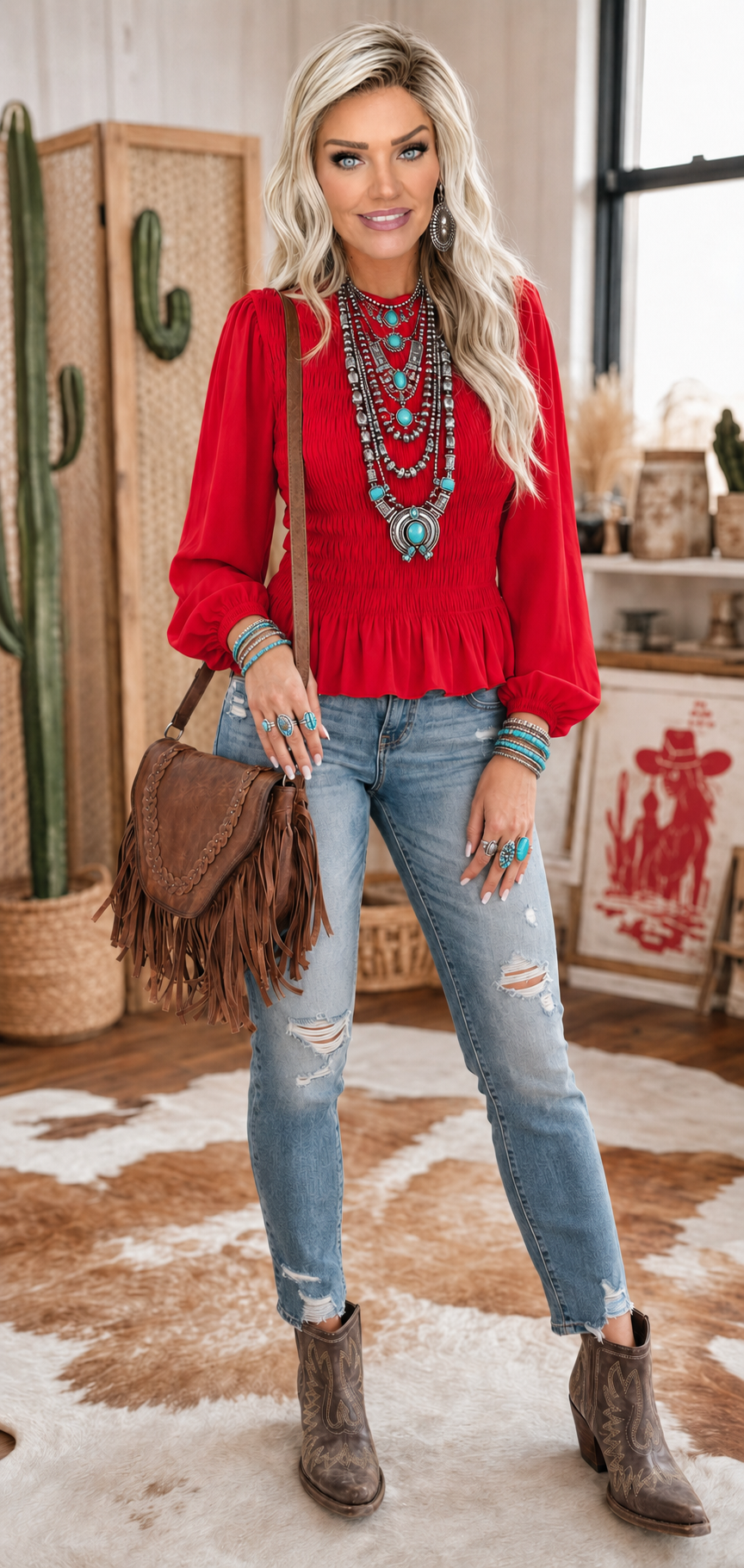 Wild Hem | Ruby Rodeo Smocked Blouse