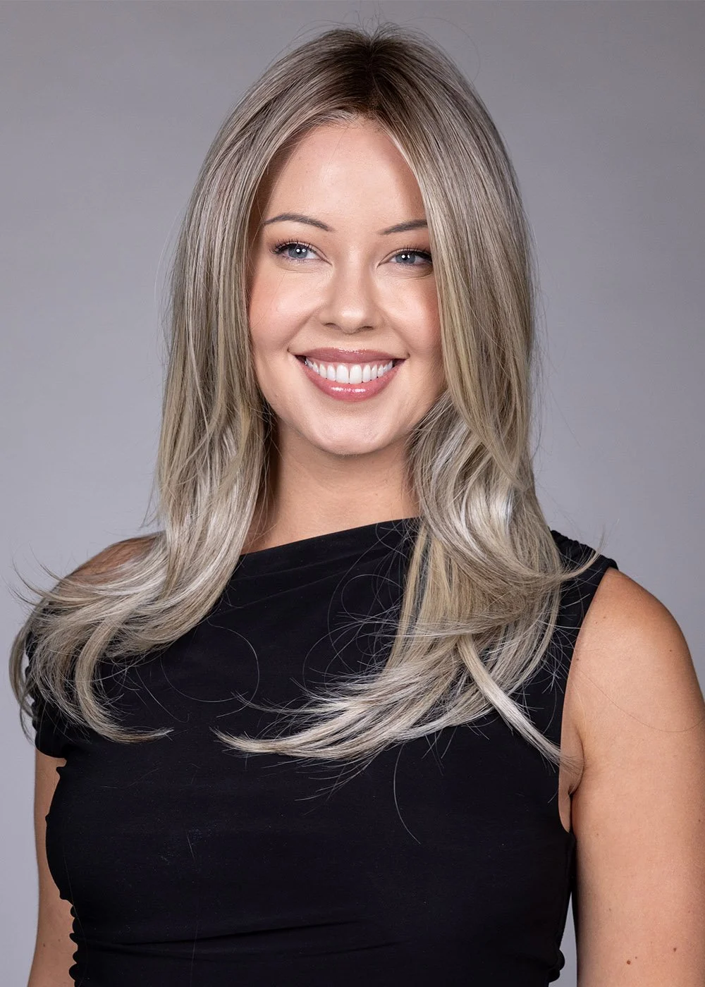 Spears | Color Shown Cool Chai Blonde-R + Hand-Tied Full Double Monofilament+ Velcro Adjuster + Fits an Average + Heat-Friendly + Ear to Ear Full Mono with a Center Part