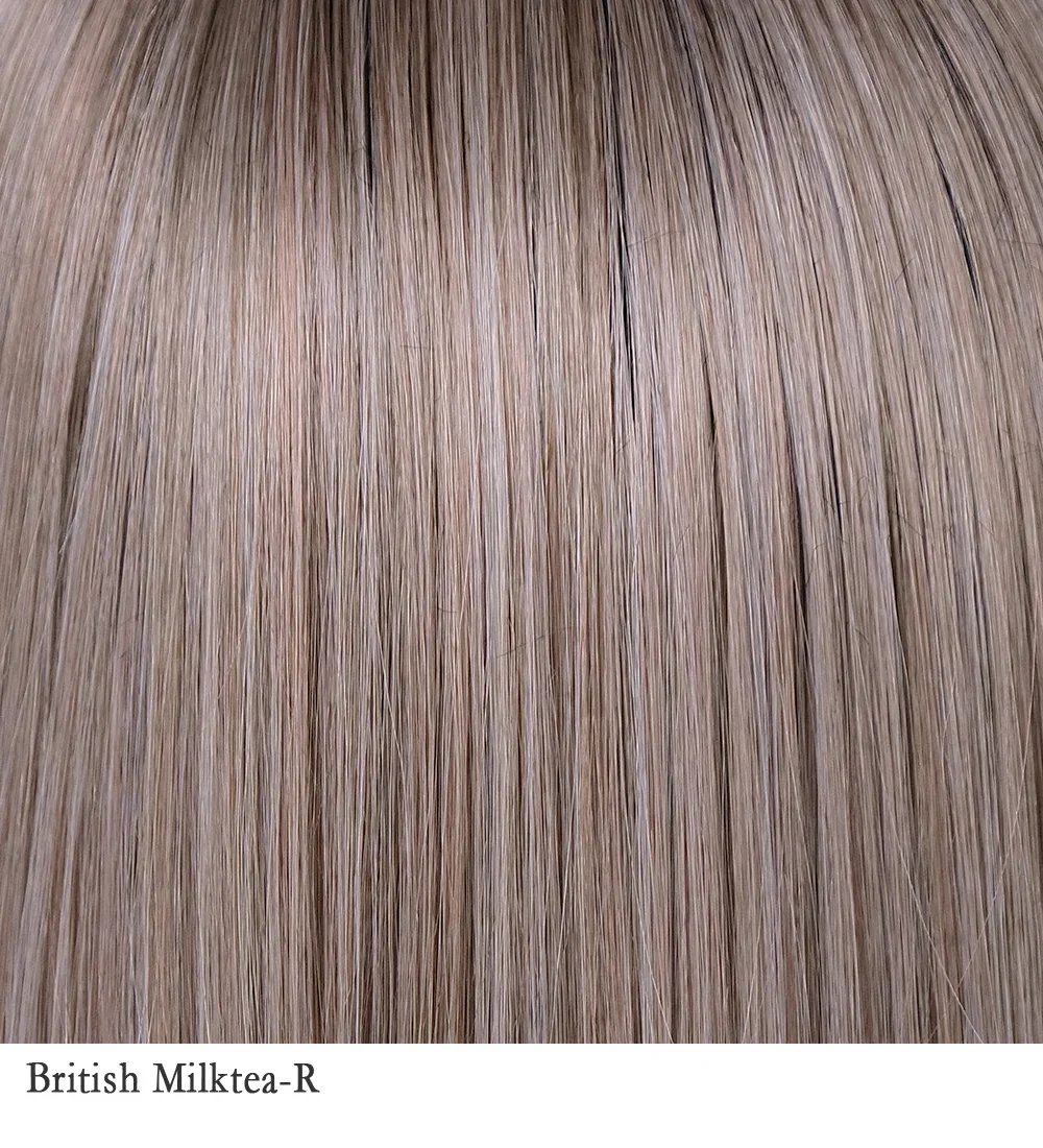 British Milktea-R from BelleTress features medium to darker root color and the mixture of 8 different tones of browns and blondes to create the perfect milk tea color. This color is extremely versatile, spanning across ombré styles, mixing warm and c