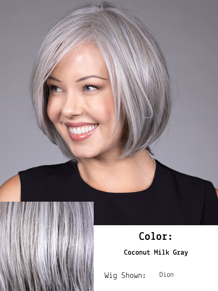 This shade blends creamy, off-white tones with soft gray hues, creating a subtle and sophisticated appearance. This combination can produce a pearlescent or silvery finish, modernizing traditional gray hair colors.
