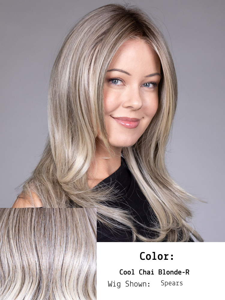 This versatile color complements various skin tones, offering a balanced coolness that brightens the complexion without appearing too warm. The subtle interplay between cool blonde lengths and the darker roots provides a chic and modern aesthetic, su