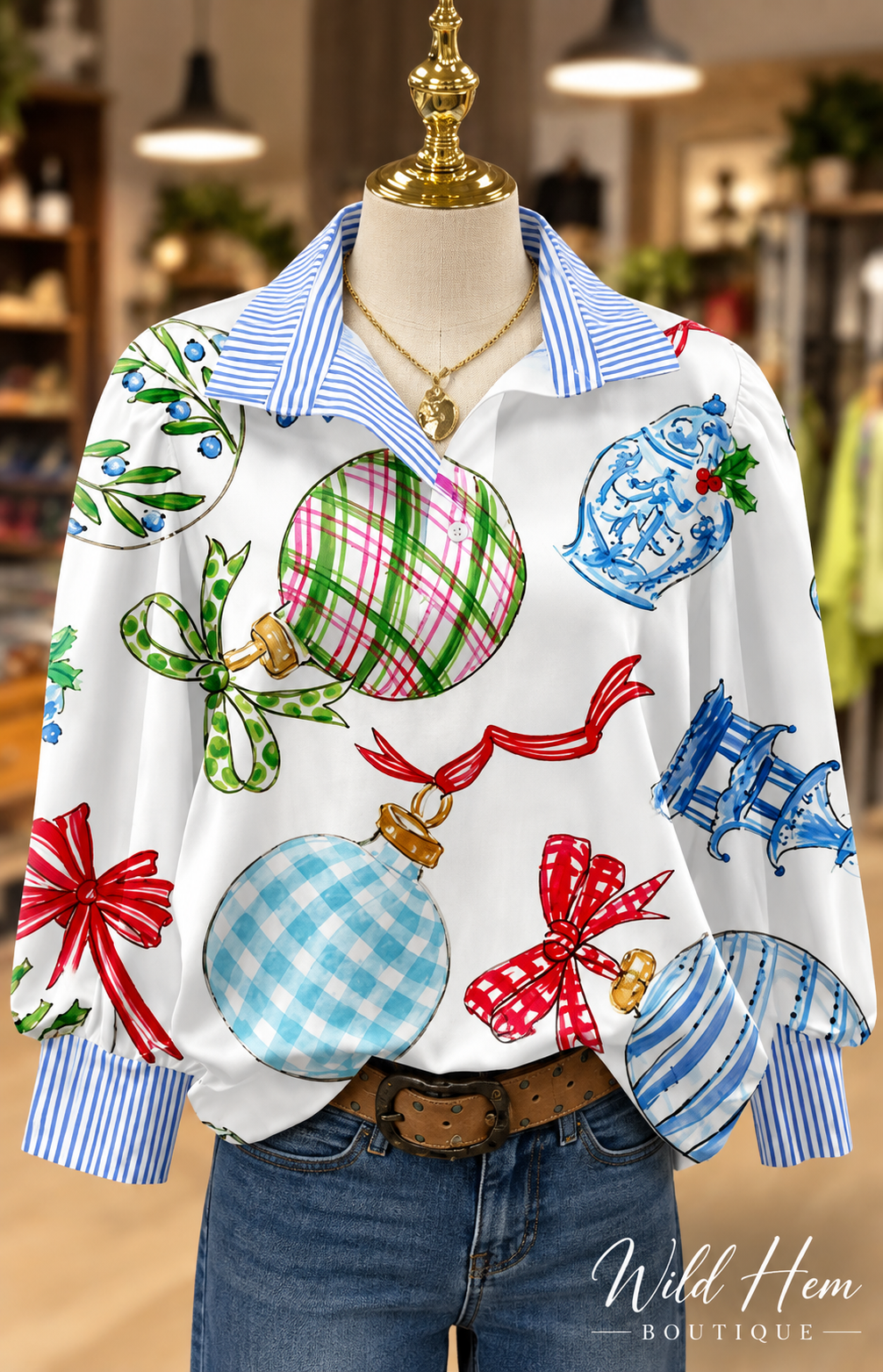 Wild Hem |  Merry & Bright Ornament Blouse