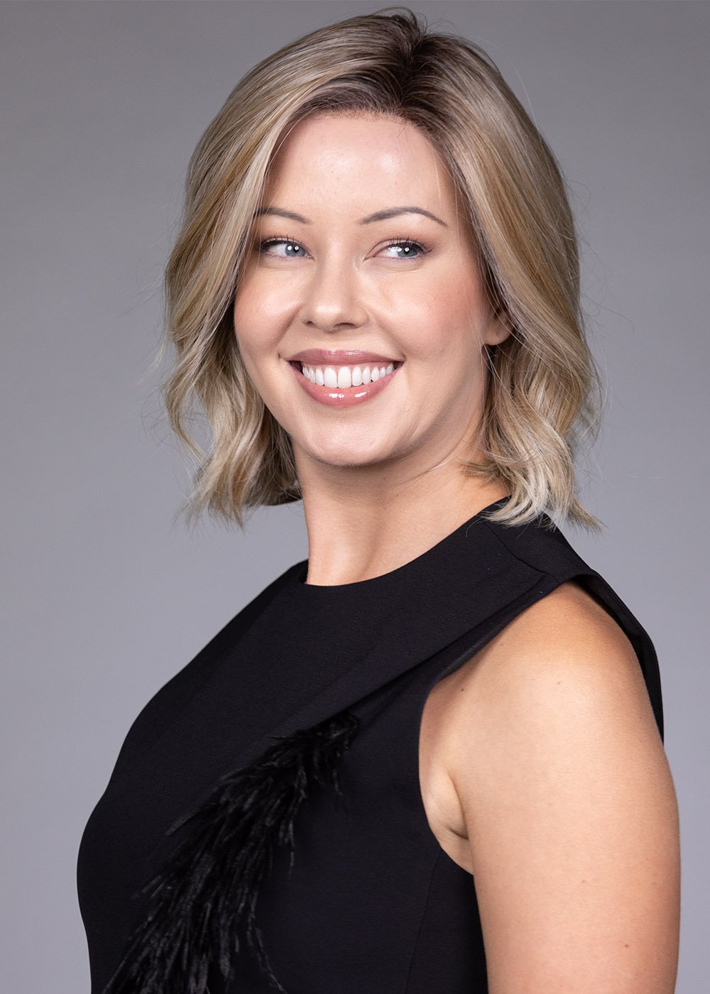 Berry | Color Shown Buttercake Blonde-R + Hand-Tied Full Double Monofilament+ Velcro Adjuster + Fits an Average + Heat-Friendly + Ear to Ear Full Mono with a Left Part