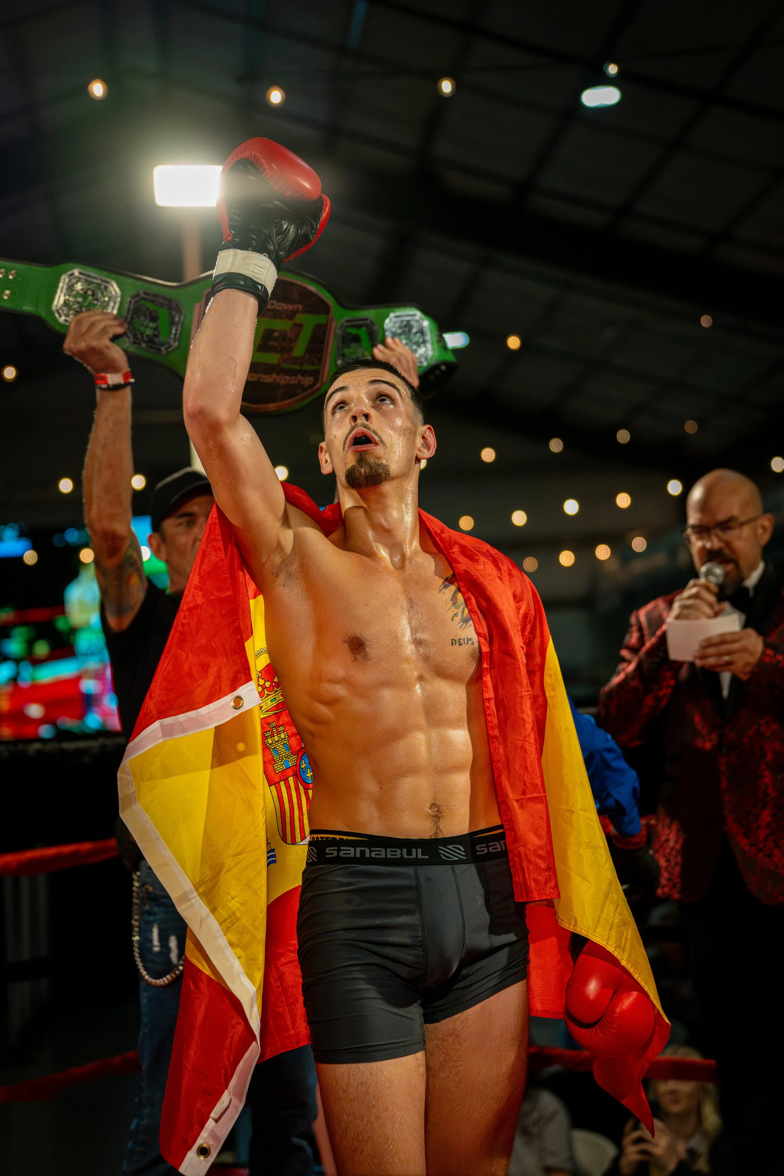Up and coming Muay Thai star Luca Lopez after his victory at the BCT Championship event in Palmetto, FL in April 2026 - Underhill Photoworks