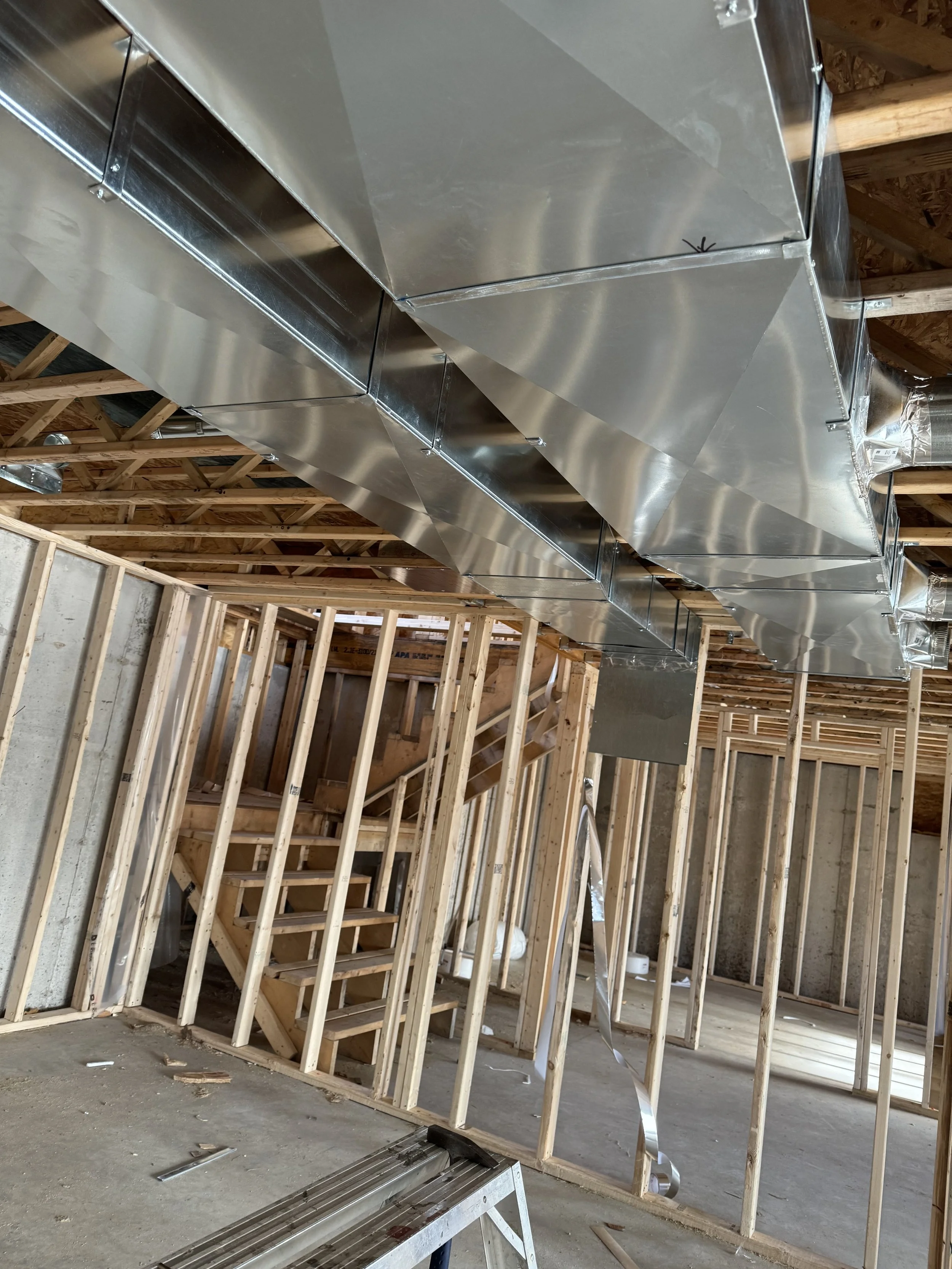 Custom ductwork / heat pump for this new residential build in elsipogtog, New Brunswick, by air2air ventilation. 