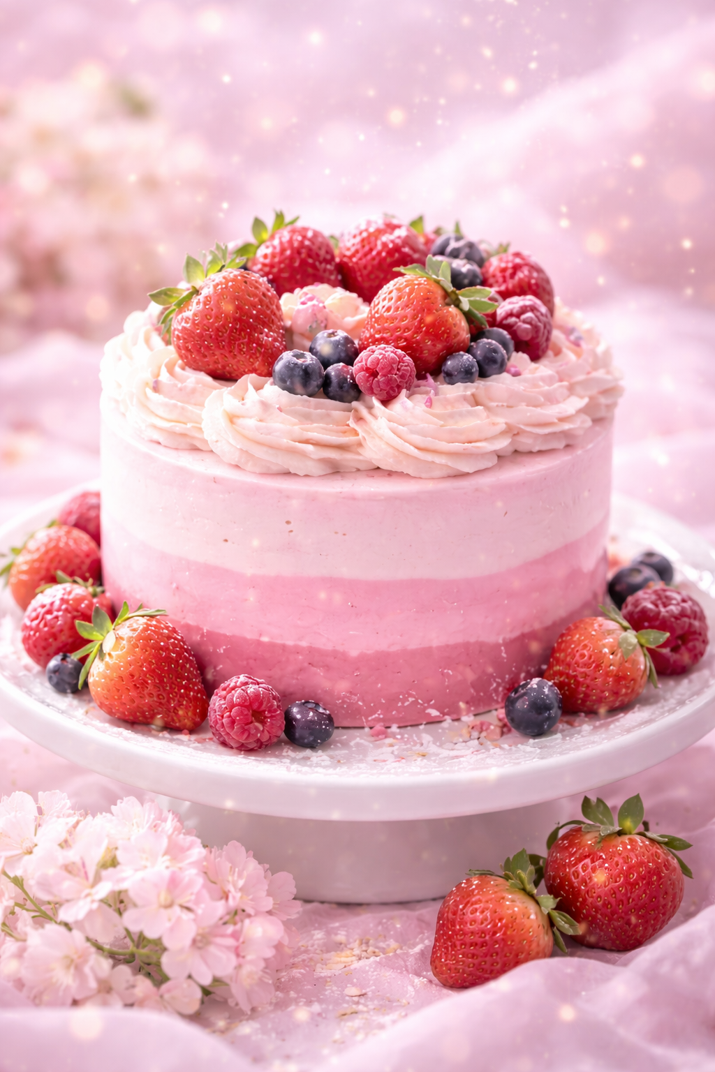 Brand New! Berry Blush Birthday Cake