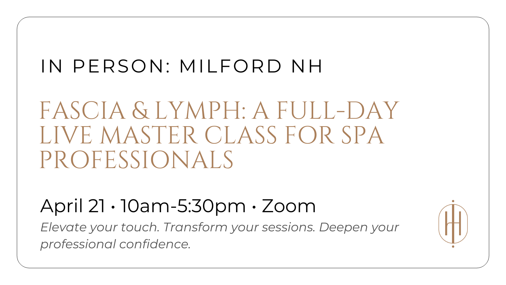 IN PERSON: Fascia &amp; lymph hands on master class