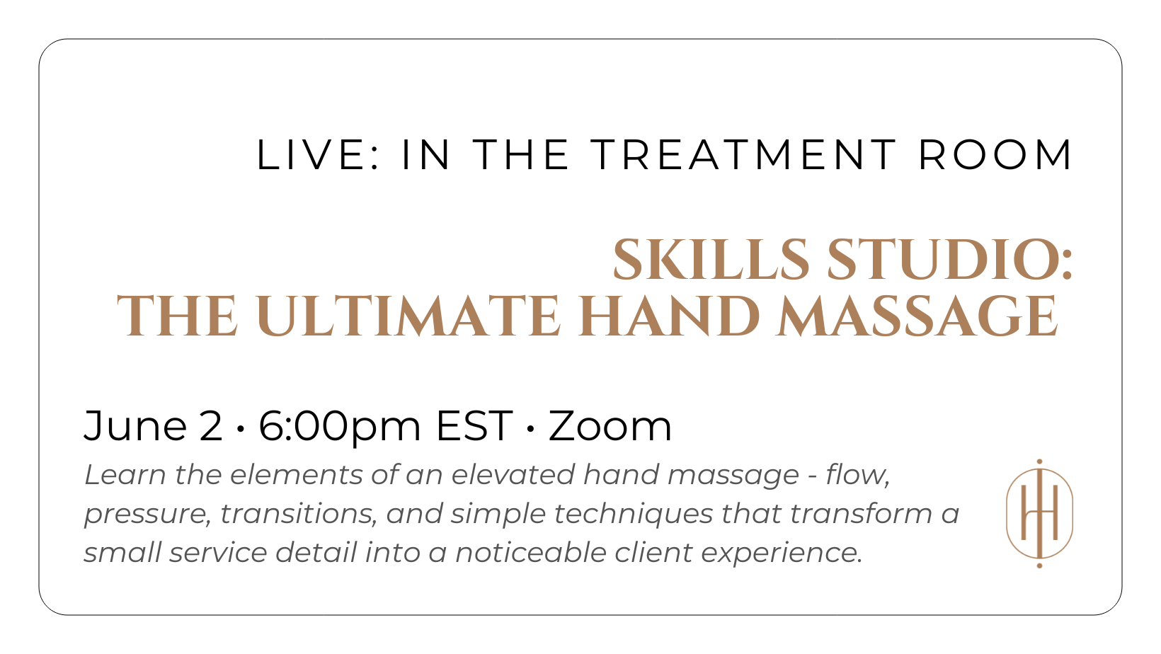 Live: In the Treatment Room: The ultimate Hand Massage