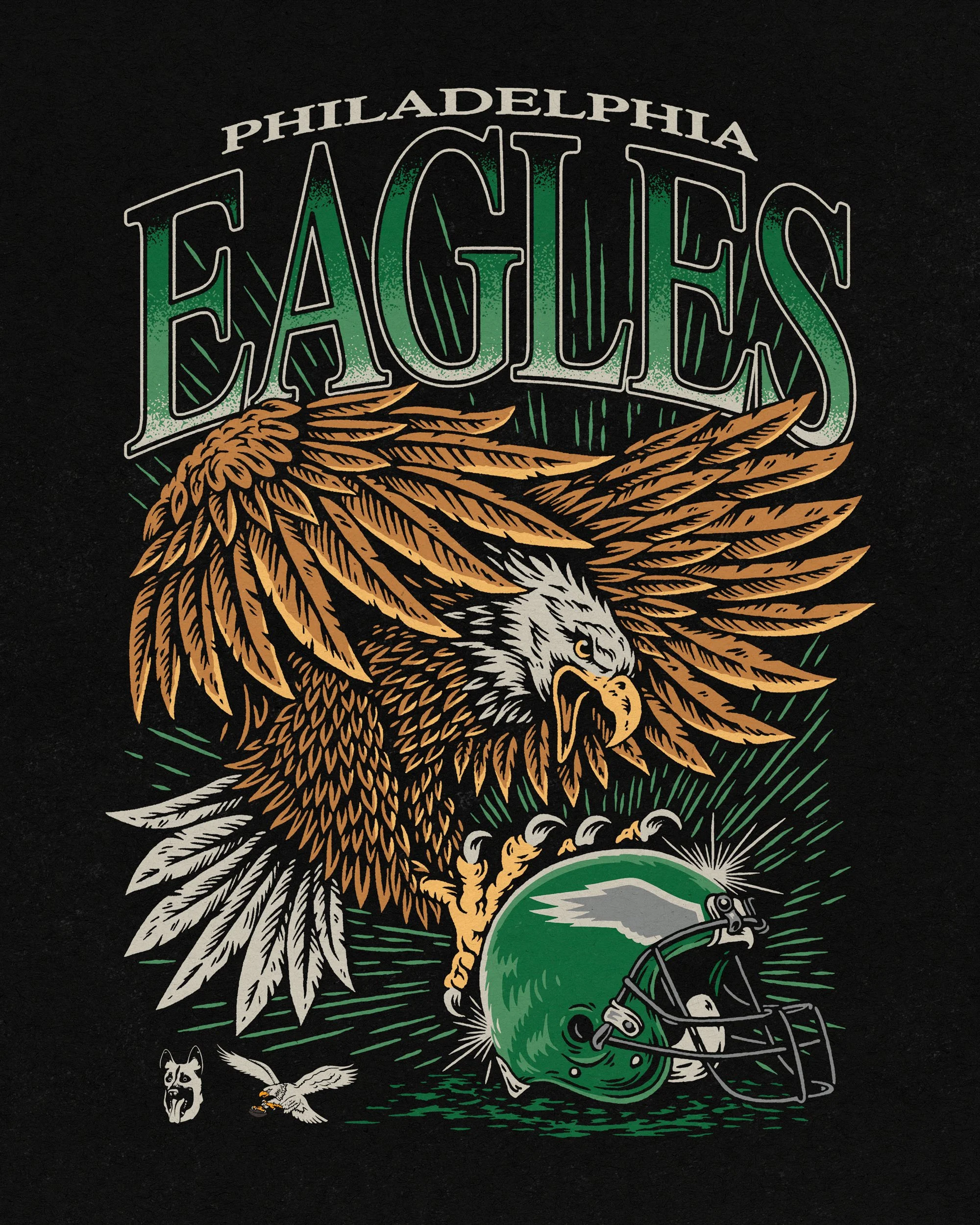 Graphic Design - Branding - Illustration | Philadelphia Eagles | Professional Sports - Merchandise Design by Souvenir Design Studio | Paul Granese - Philadelphia, PA