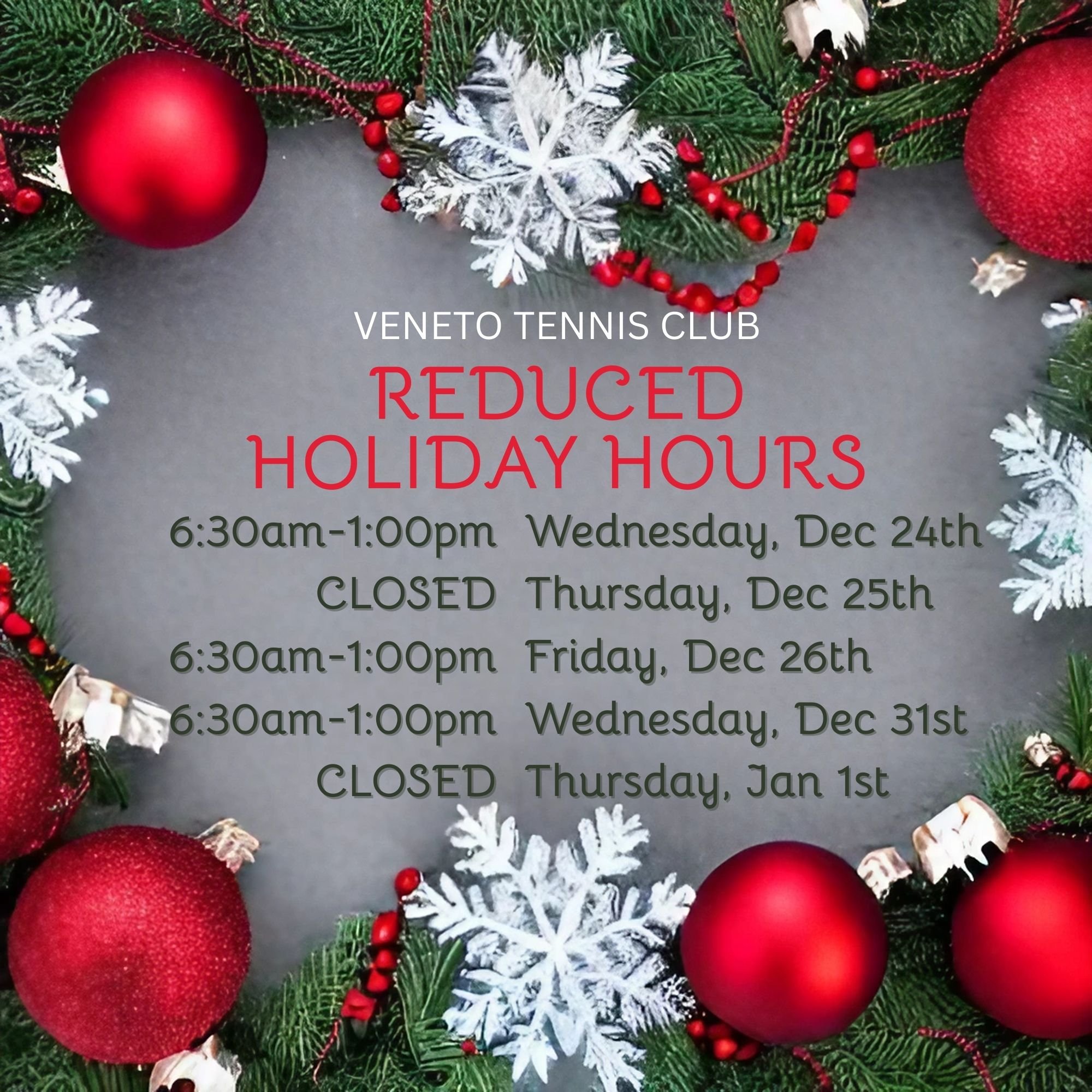 HOLIDAY HOURS, 2025