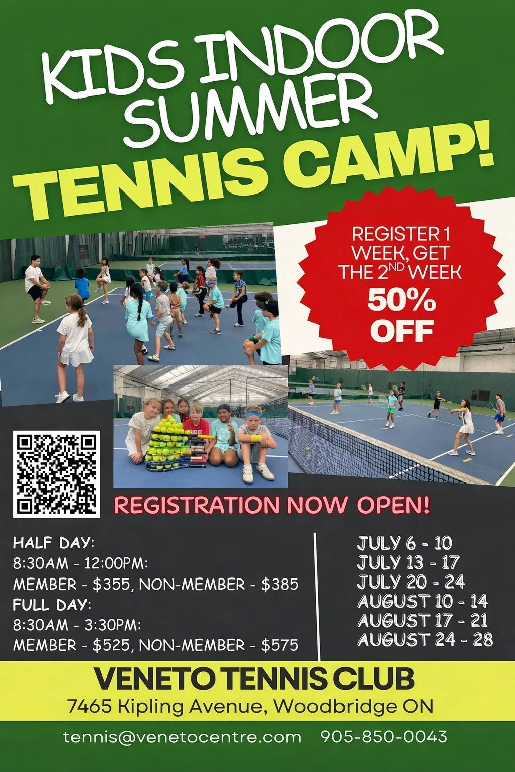 KIDS INDOOR SUMMER TENNIS CAMP
