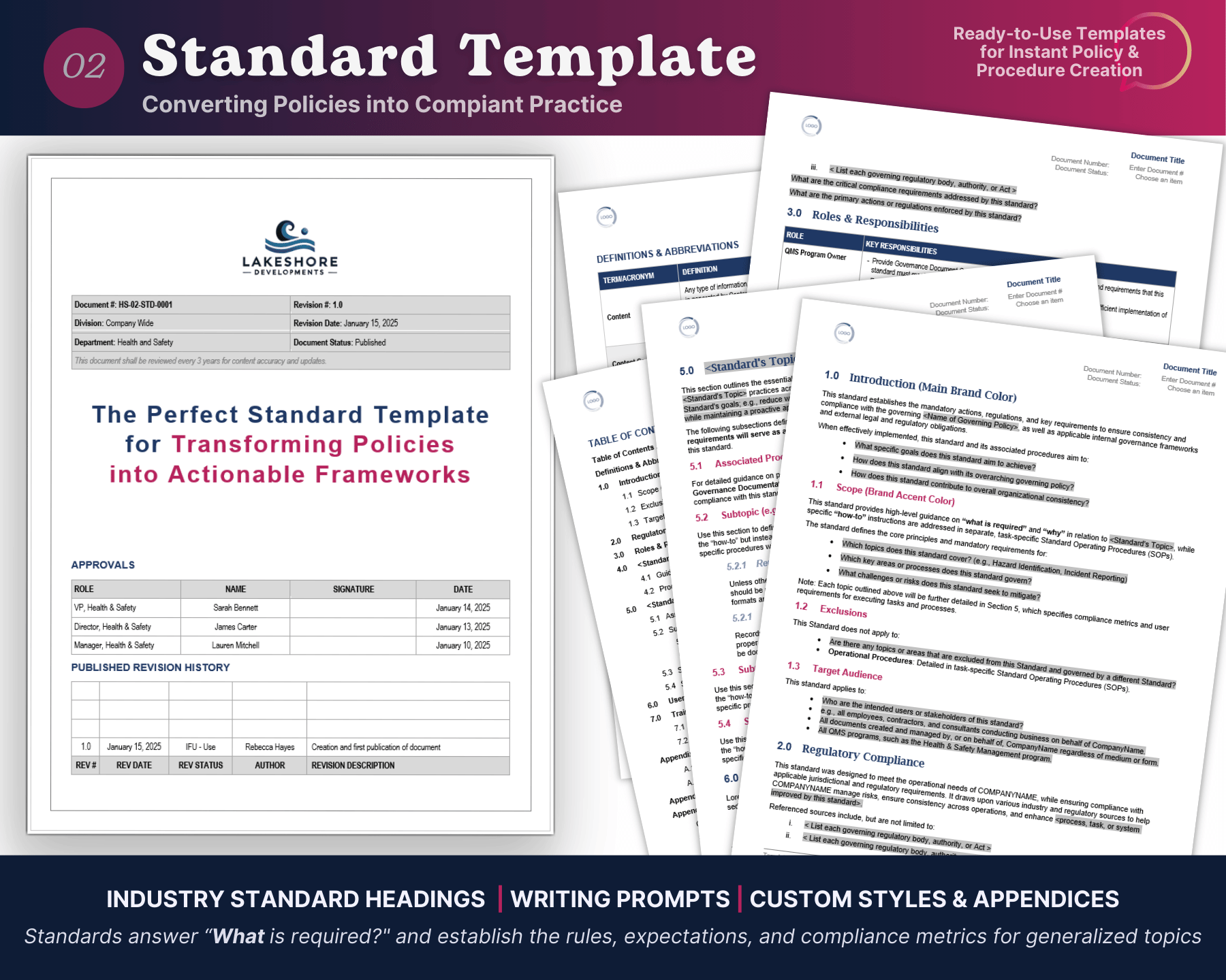 Documentation Standards Script Corporate Standards: the “What