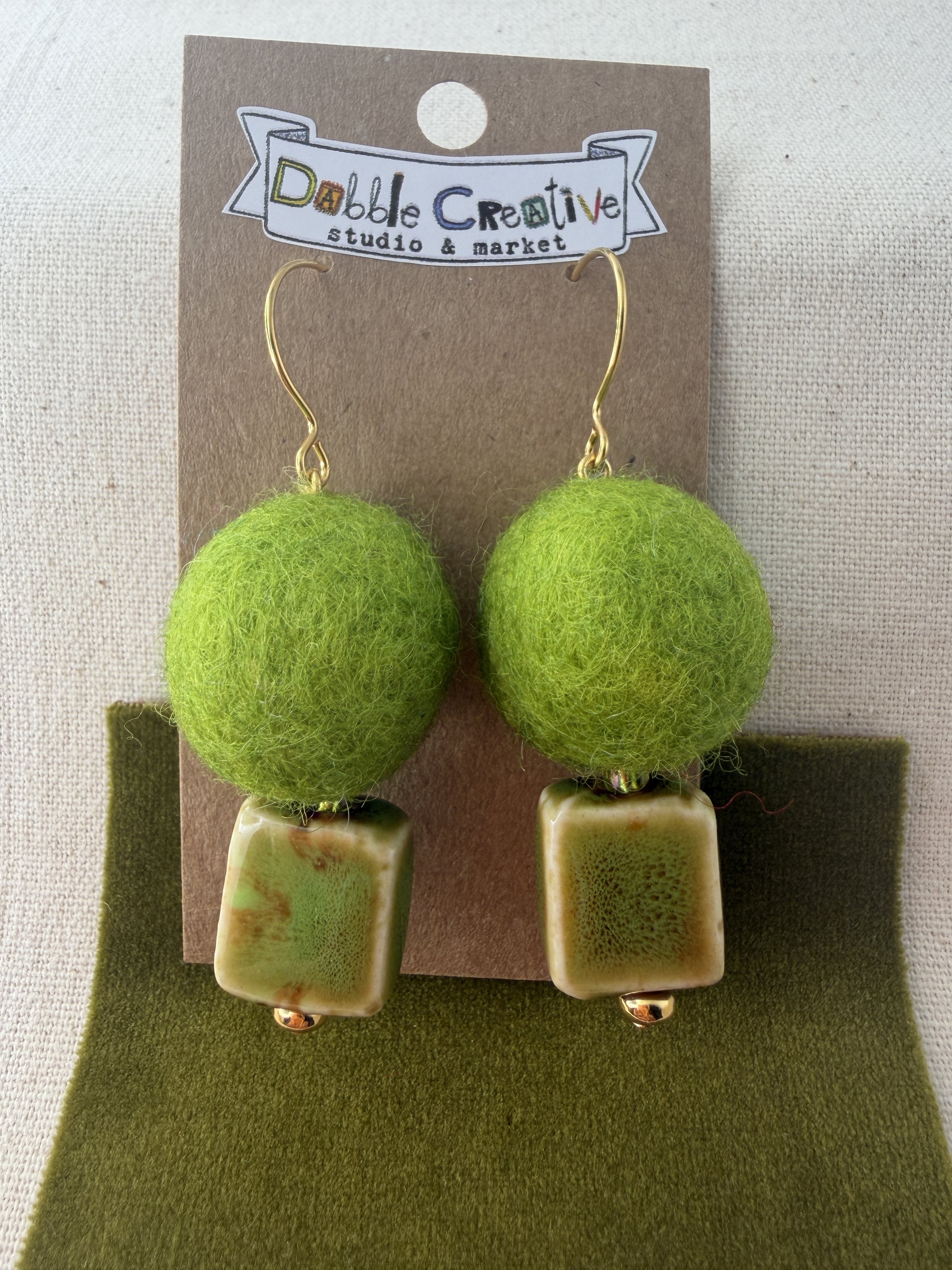 Wool & Whimsy - Lime Dangle