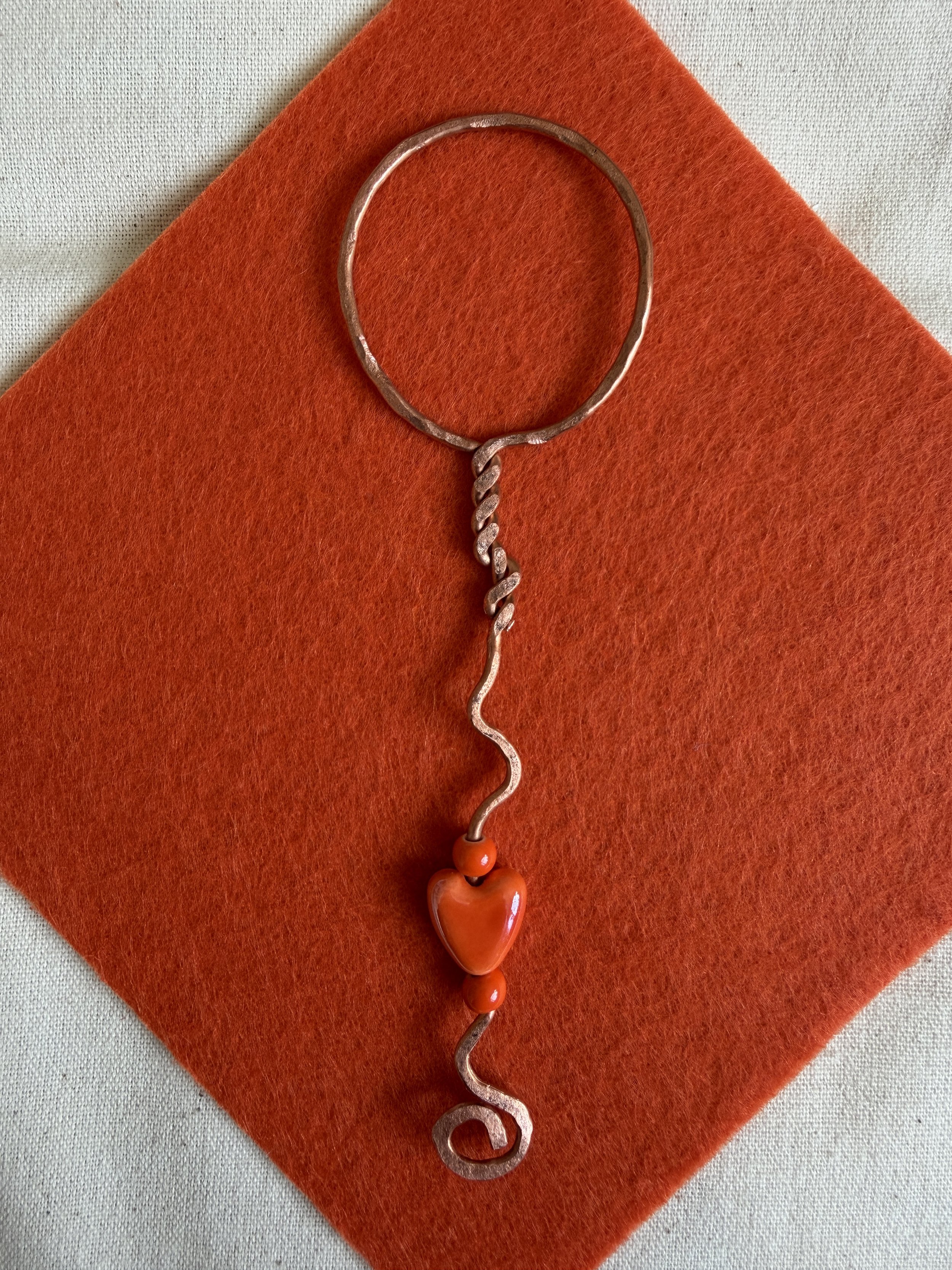 Bubble Wand - Hammered Copper, Orange