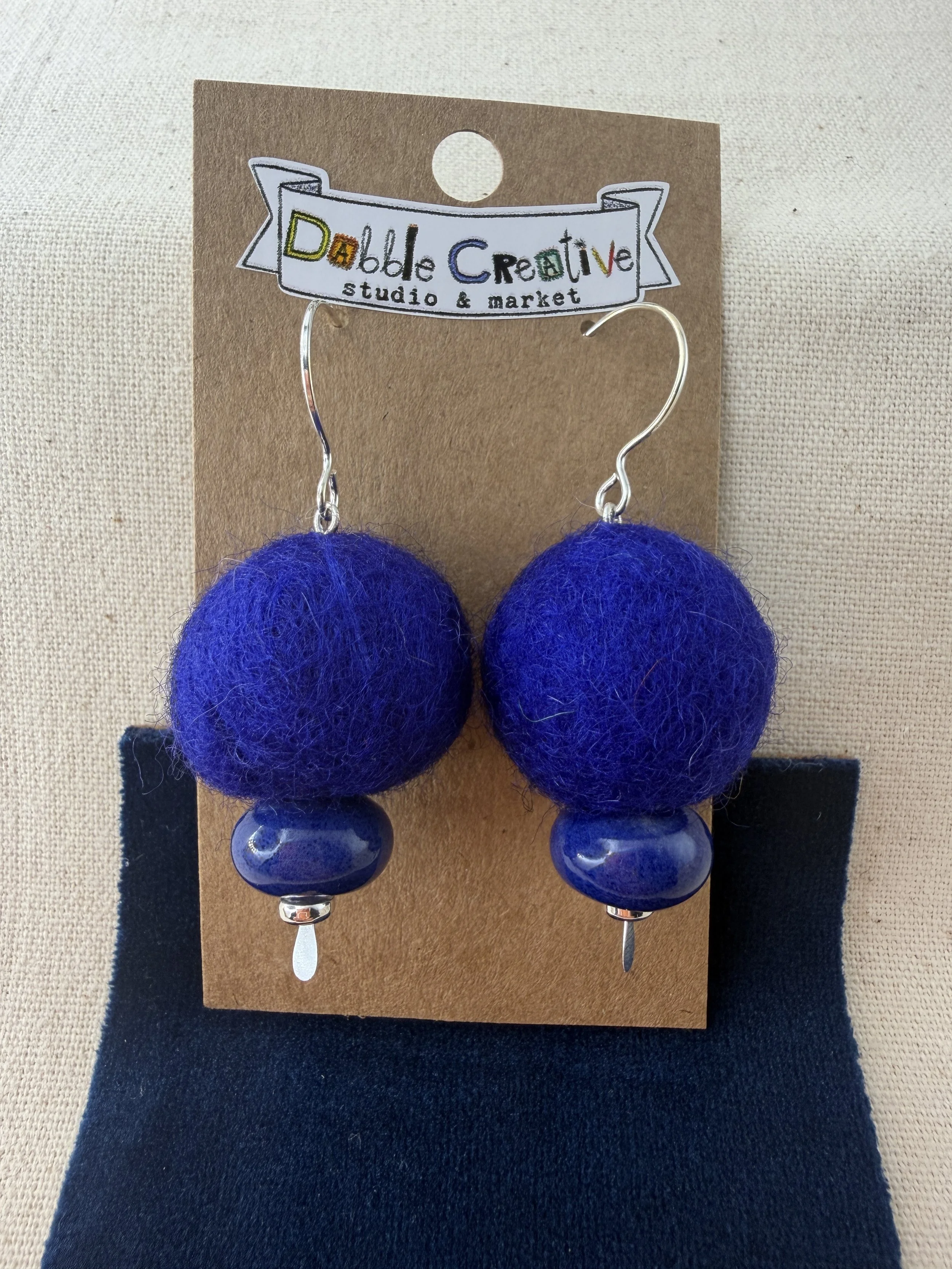 Wool & Whimsy - Cobalt Dangle