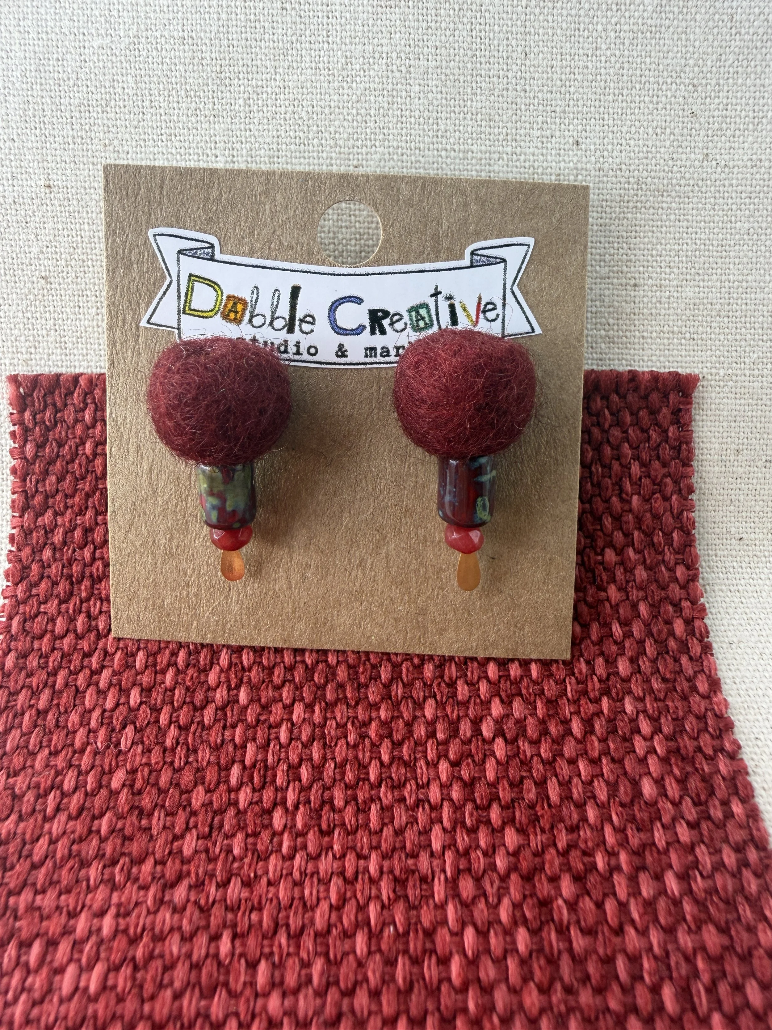 Wool & Whimsy - Maroon Stud