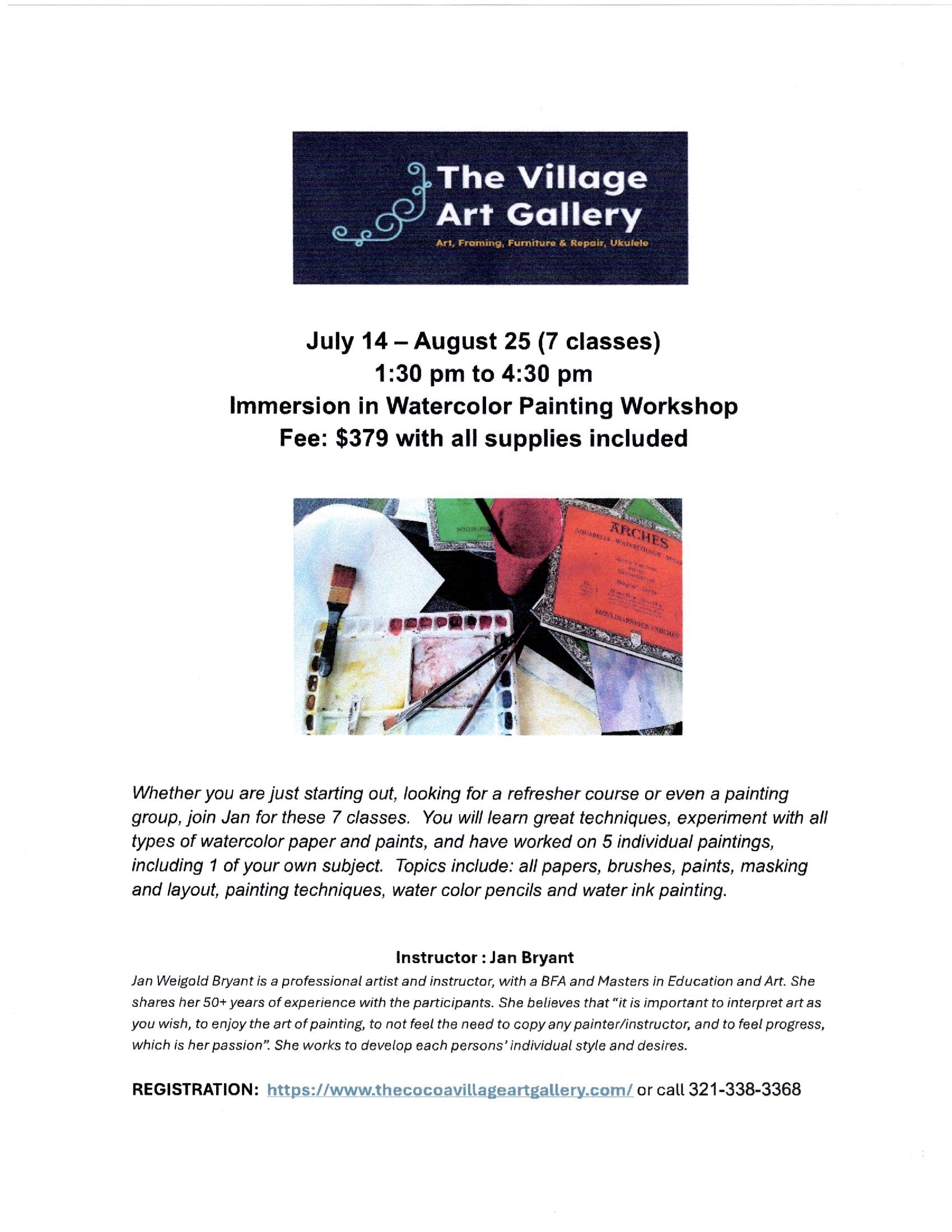 Immersion in Watercolor Painting Workshop